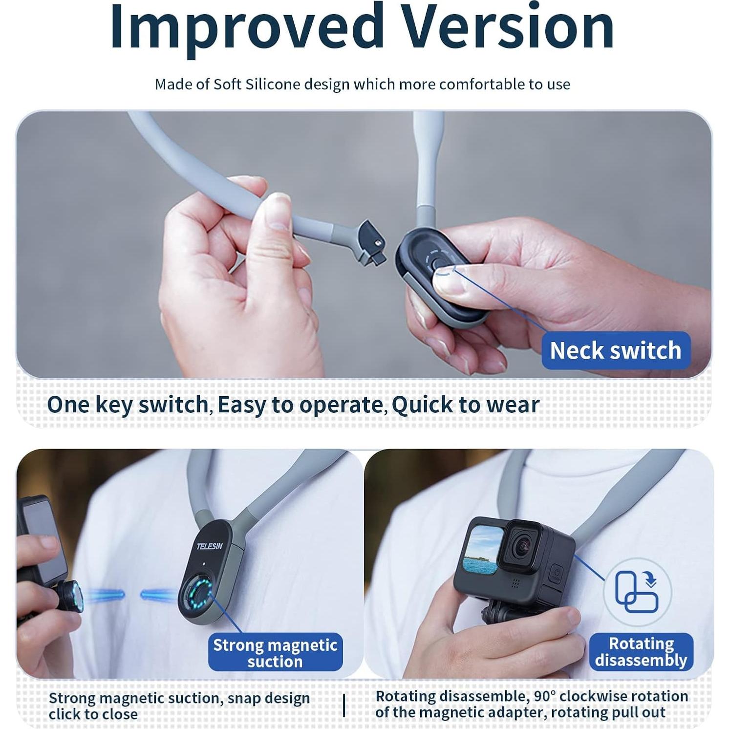 Kit de Montaje Magnético TELESIN para Cuello y Teléfono