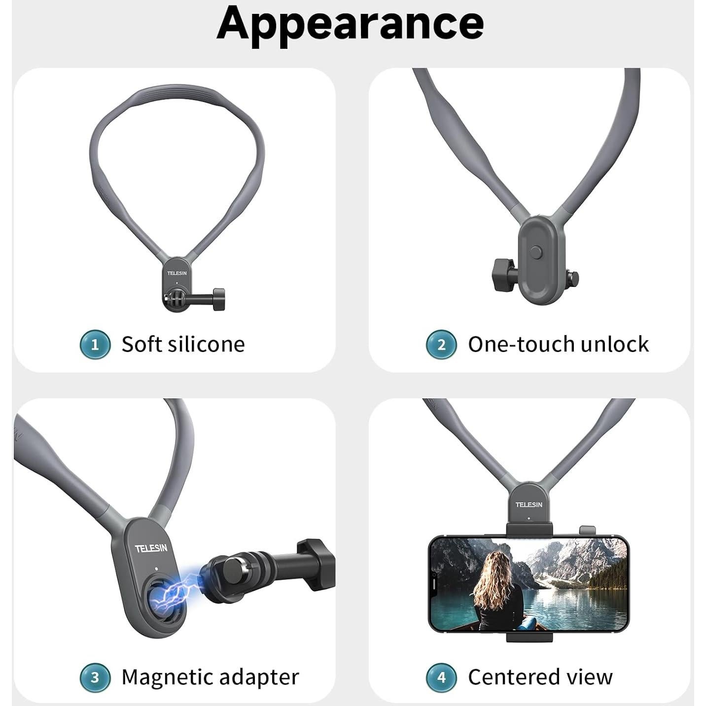 Kit de Montaje Magnético TELESIN para Cuello y Teléfono