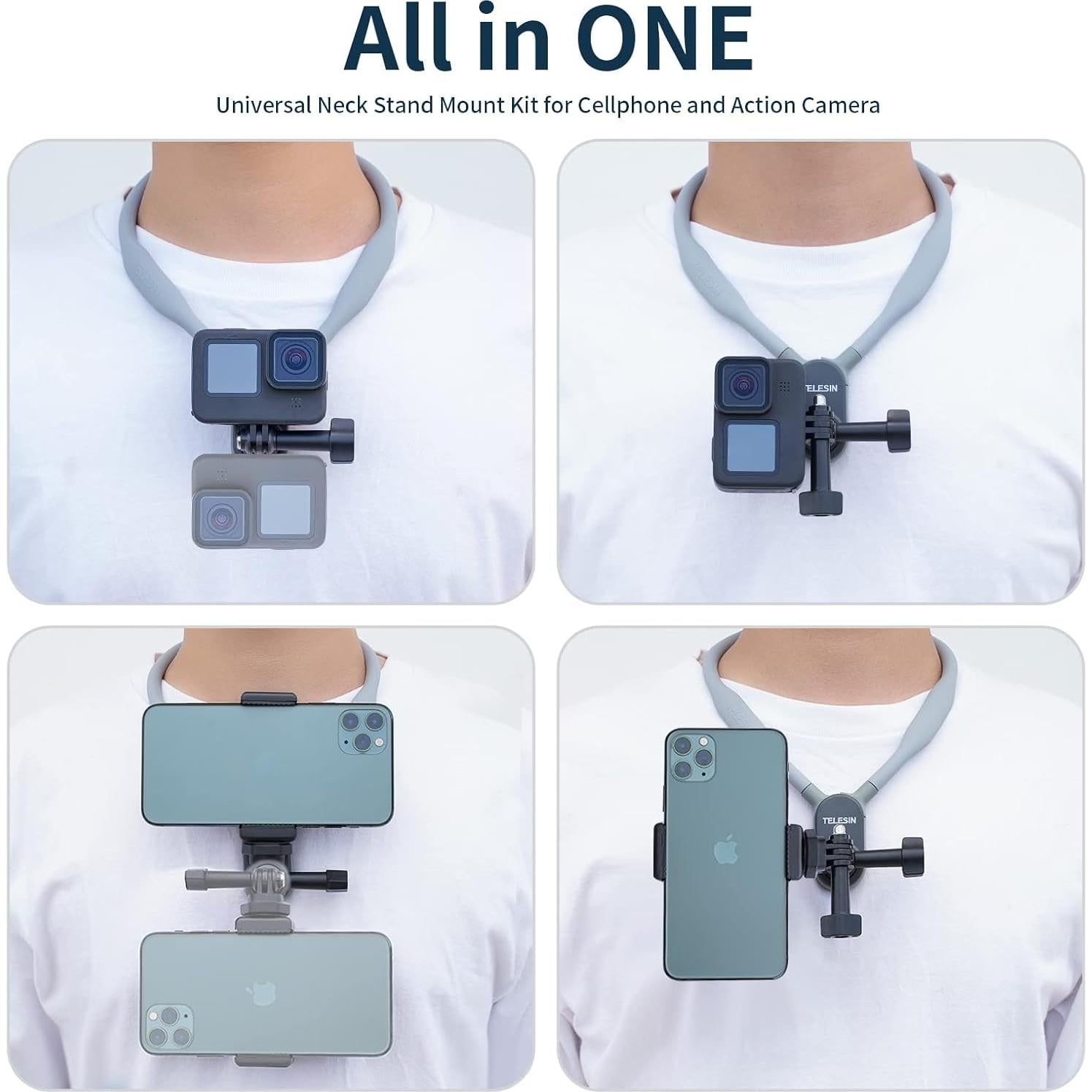 Kit de Montaje Magnético TELESIN para Cuello y Teléfono