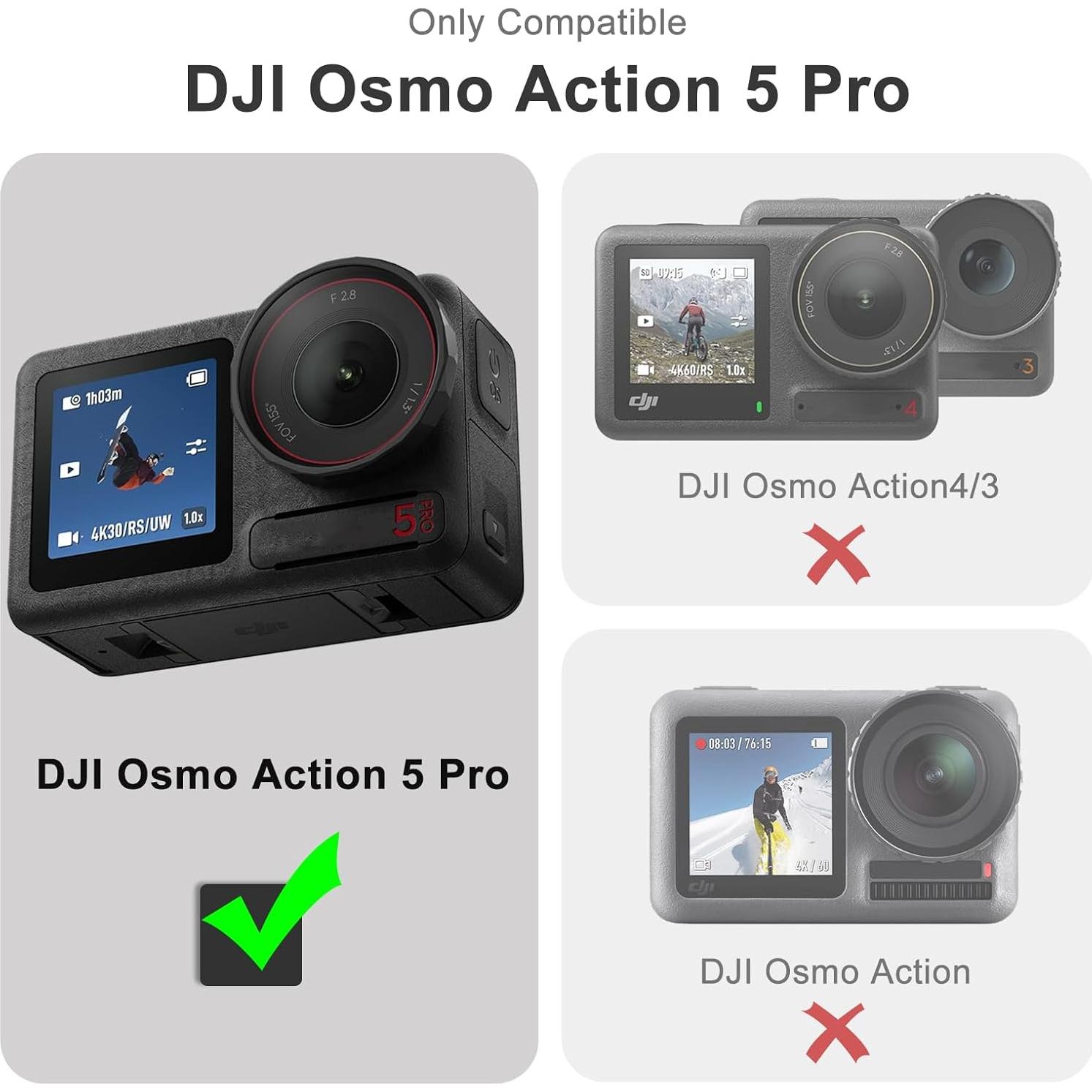 Protector de Pantalla y Lente FitStill para DJI Osmo Action 5 Pro - 3 Piezas, Dureza 9H, Sin Burbujas