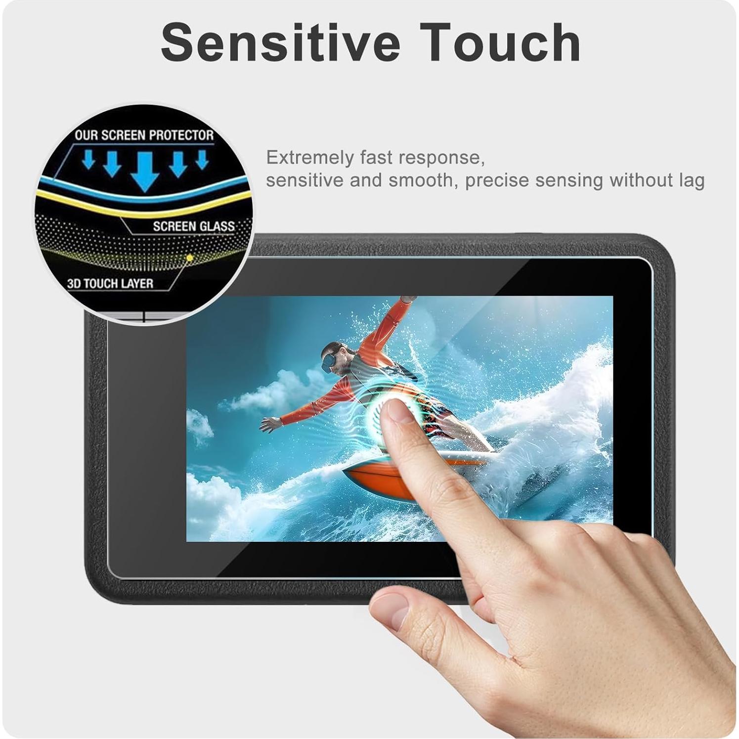 Protector de Pantalla y Lente FitStill para DJI Osmo Action 5 Pro - 3 Piezas, Dureza 9H, Sin Burbujas