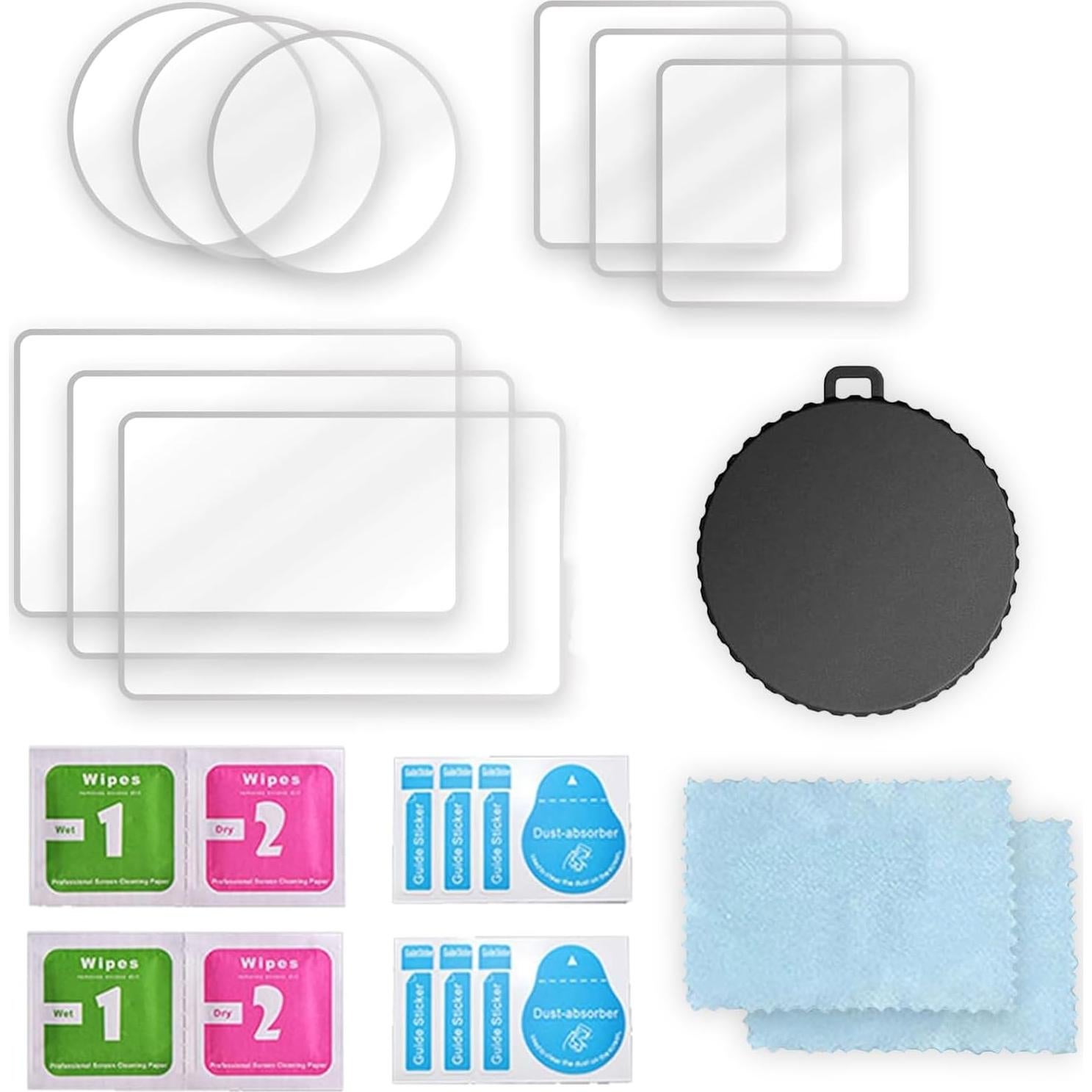 Protector de Pantalla y Lente FitStill para DJI Osmo Action 5 Pro - 3 Piezas, Dureza 9H, Sin Burbujas