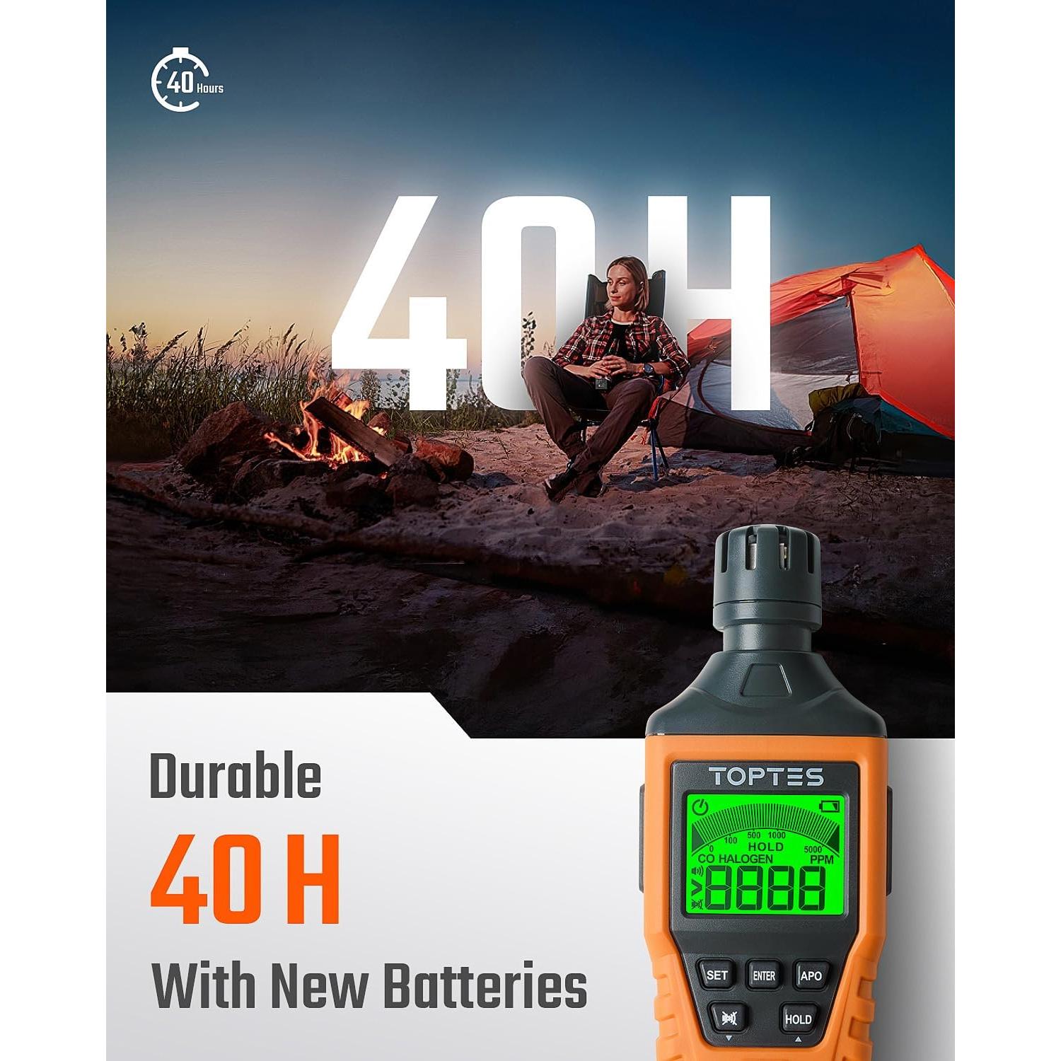 Detector de Monóxido de Carbono TOPTES CT-300 Portátil 0-5000 PPM