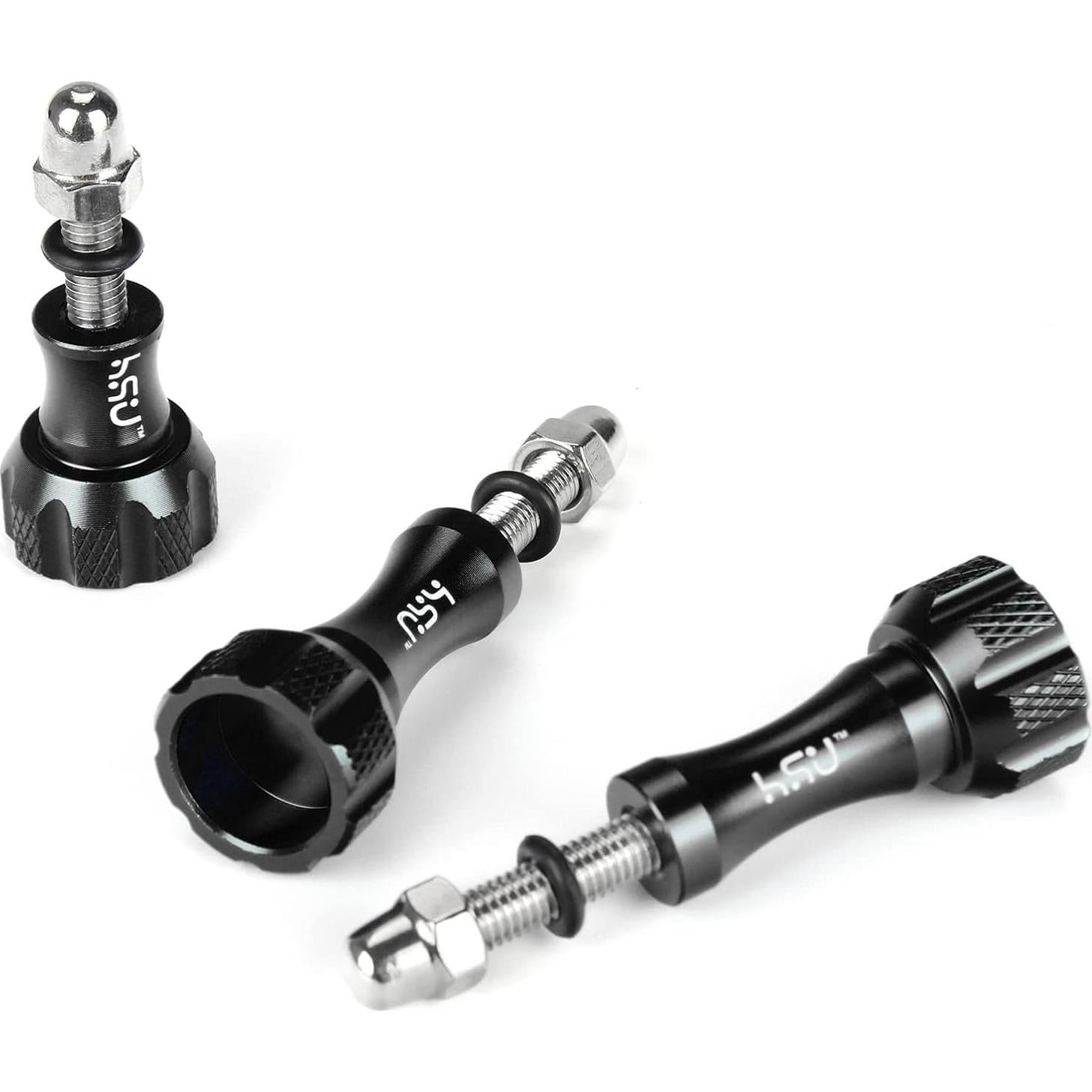Juego de Tornillos de Pulgar HSU + Llave para GoPro - Aluminio Negro