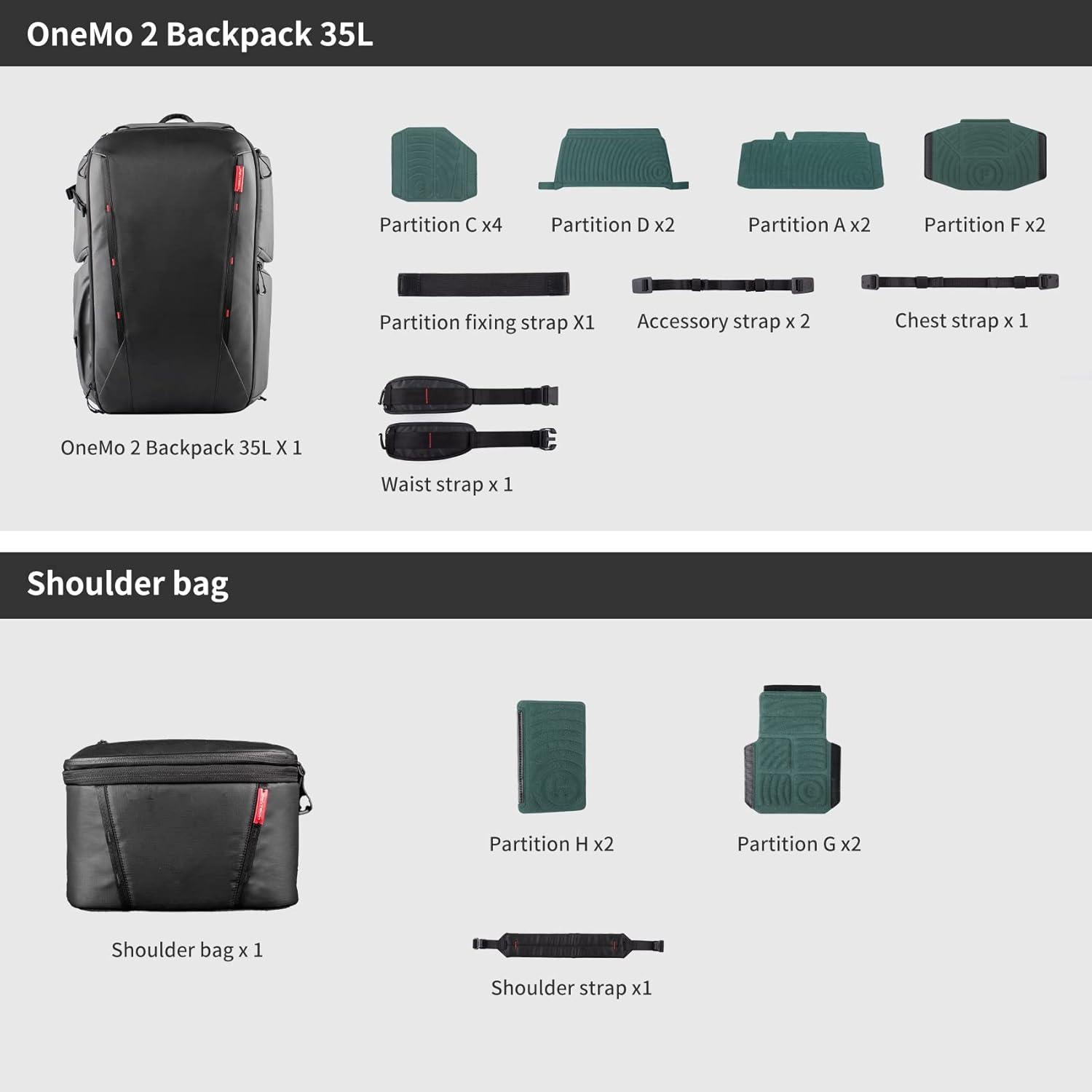 Mochila para cámara PGYTECH OneMo 2 45L Negra con bolso