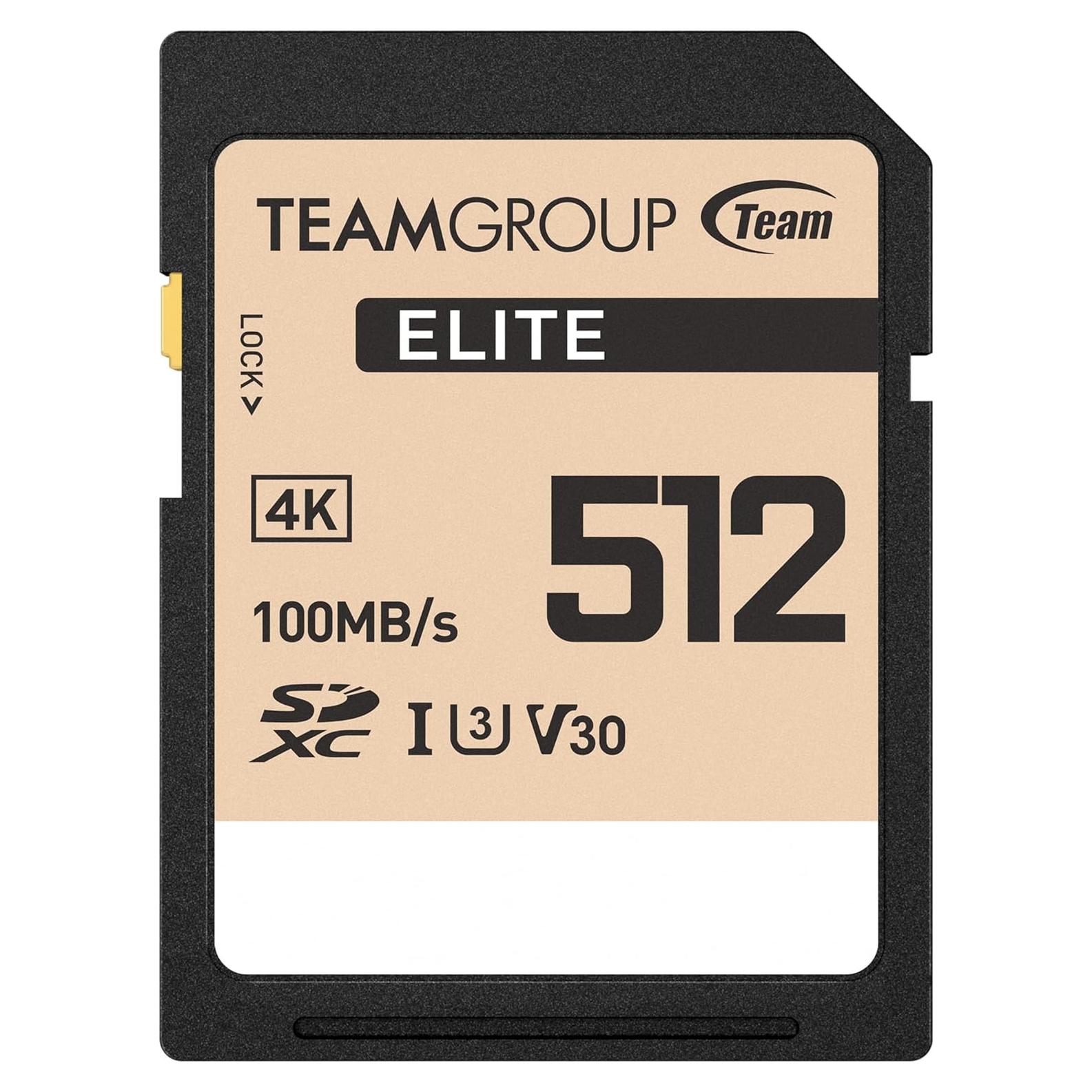 Tarjeta de Memoria SDXC TEAMGROUP Elite 512GB UHS-I U3 V30