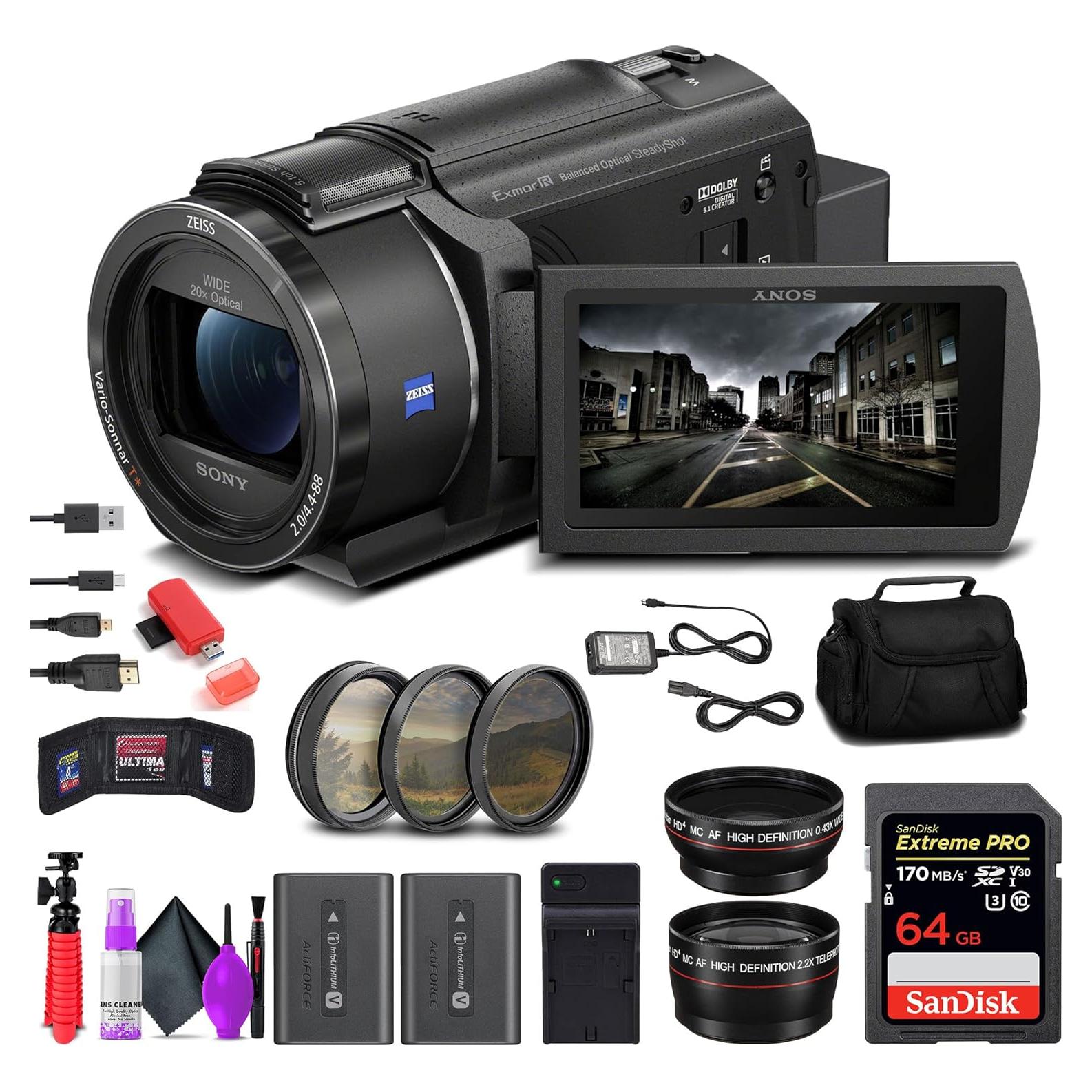Sony FDR-AX43 Handycam 4K UHD + Tarjeta 64GB + Accesorios