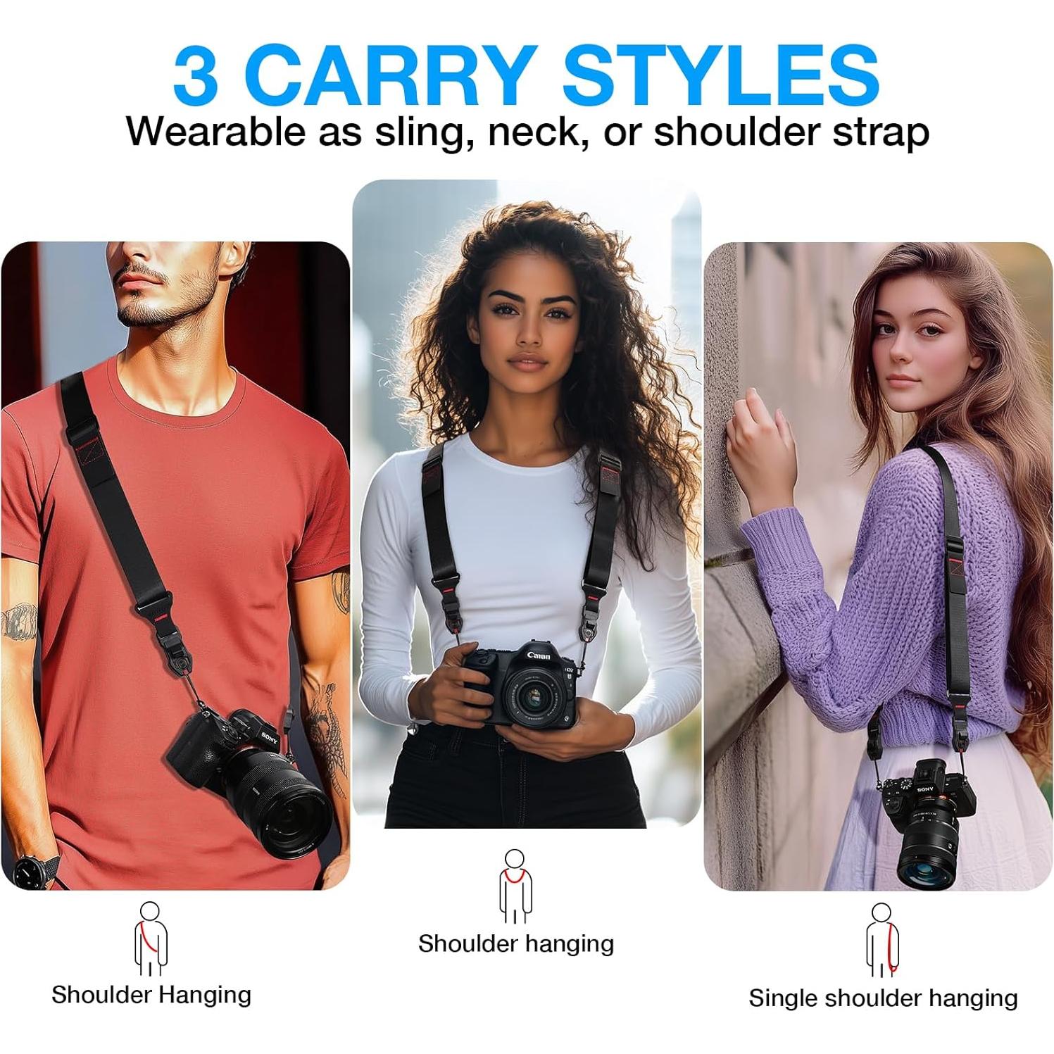 Correa de Cámara Ajustable JAYVX para DSLR/Sin Espejo 3.5cm