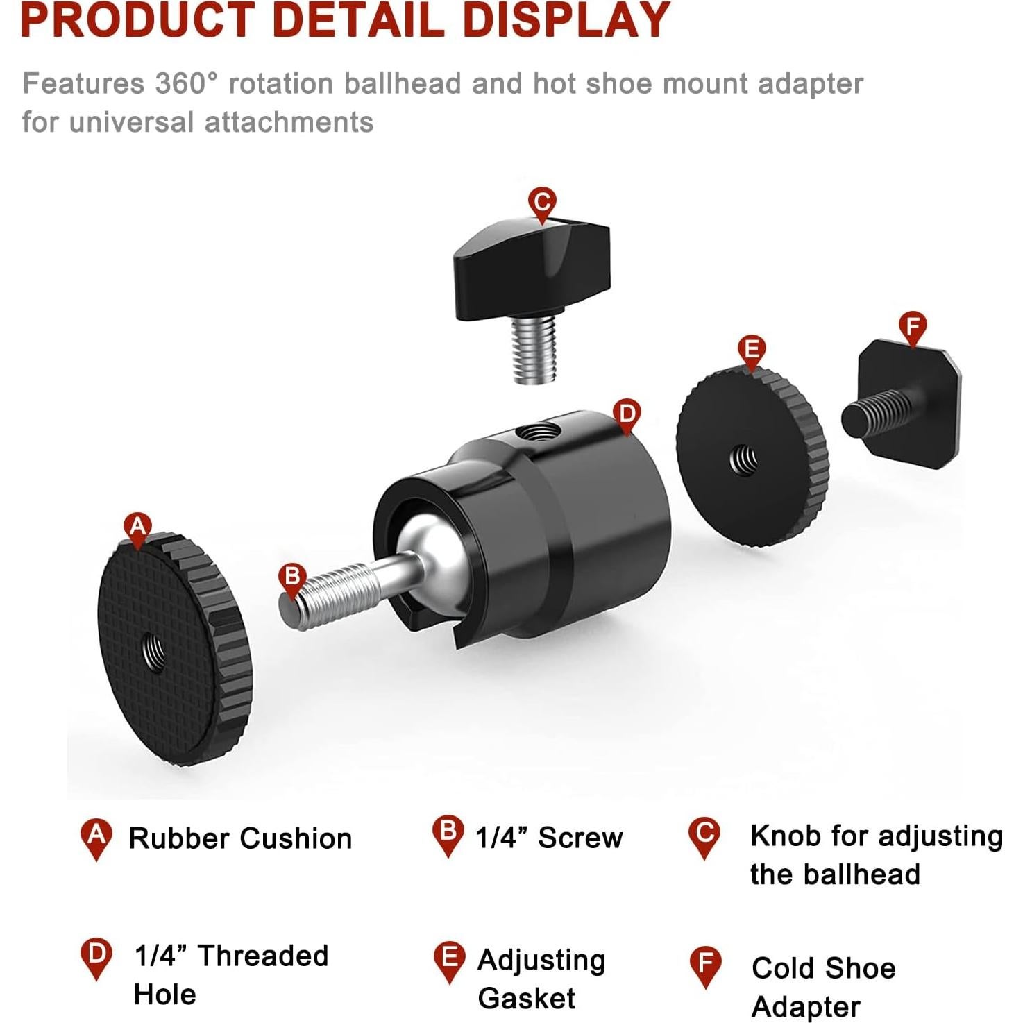 Soporte de zapata para cámara Lanxire L0035 - Paquete de 2