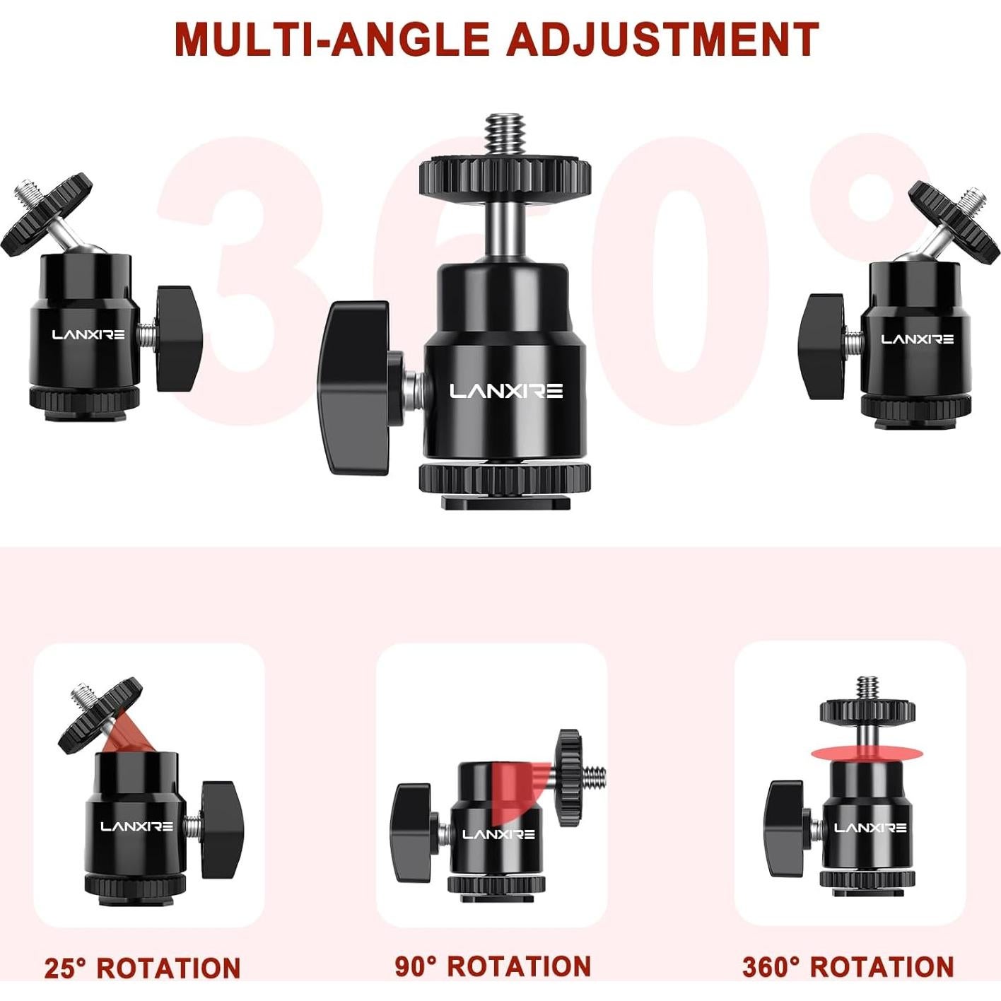Soporte de zapata para cámara Lanxire L0035 - Paquete de 2