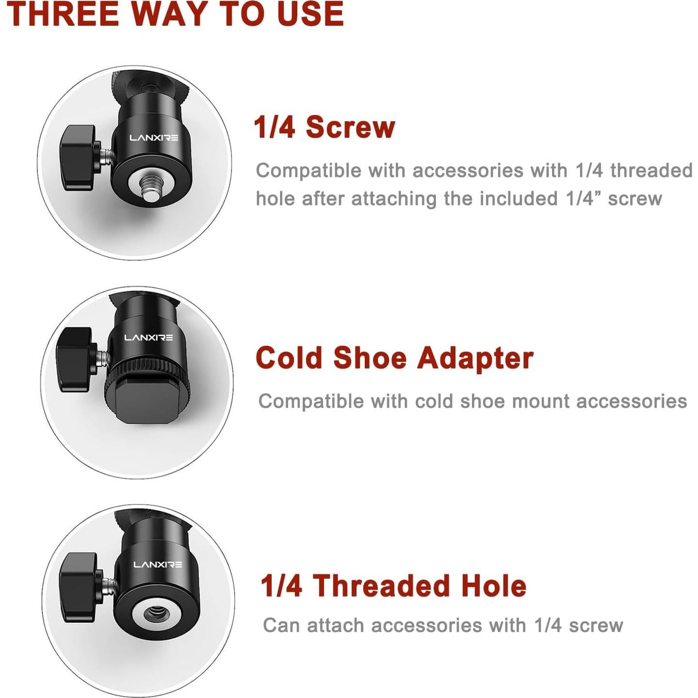 Soporte de zapata para cámara Lanxire L0035 - Paquete de 2