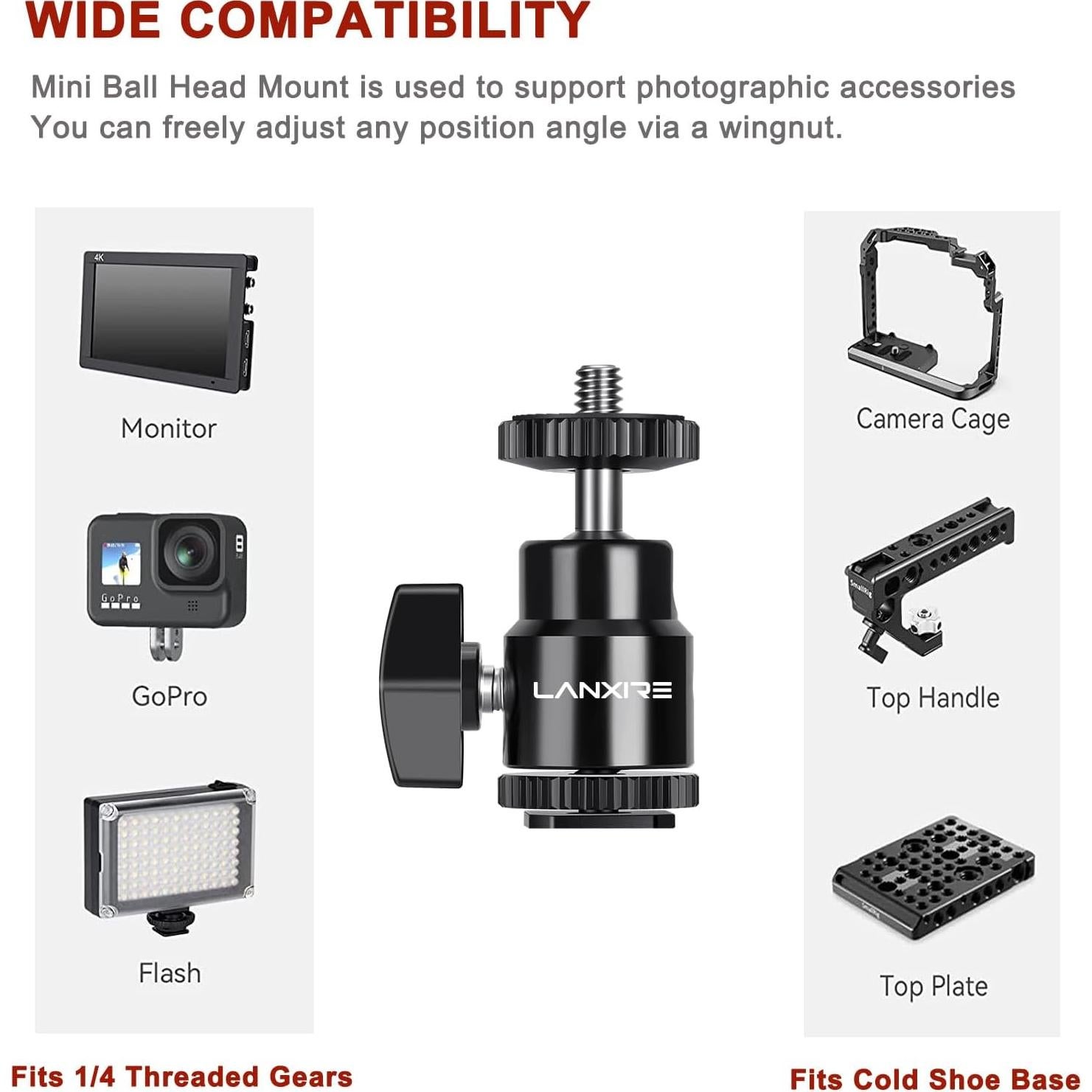 Soporte de zapata para cámara Lanxire L0035 - Paquete de 2