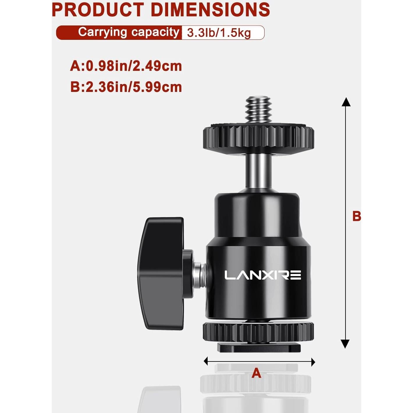Soporte de zapata para cámara Lanxire L0035 - Paquete de 2