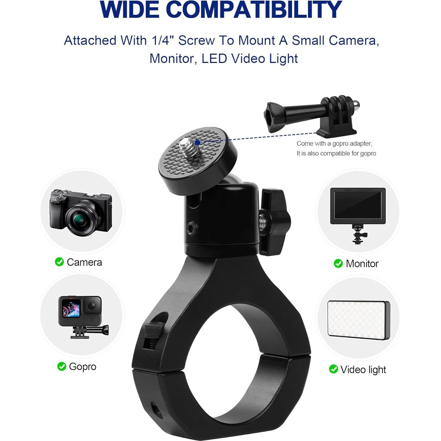 Soporte de Cámara UTV ZIDIYORUO Aluminio 360° para GoPro