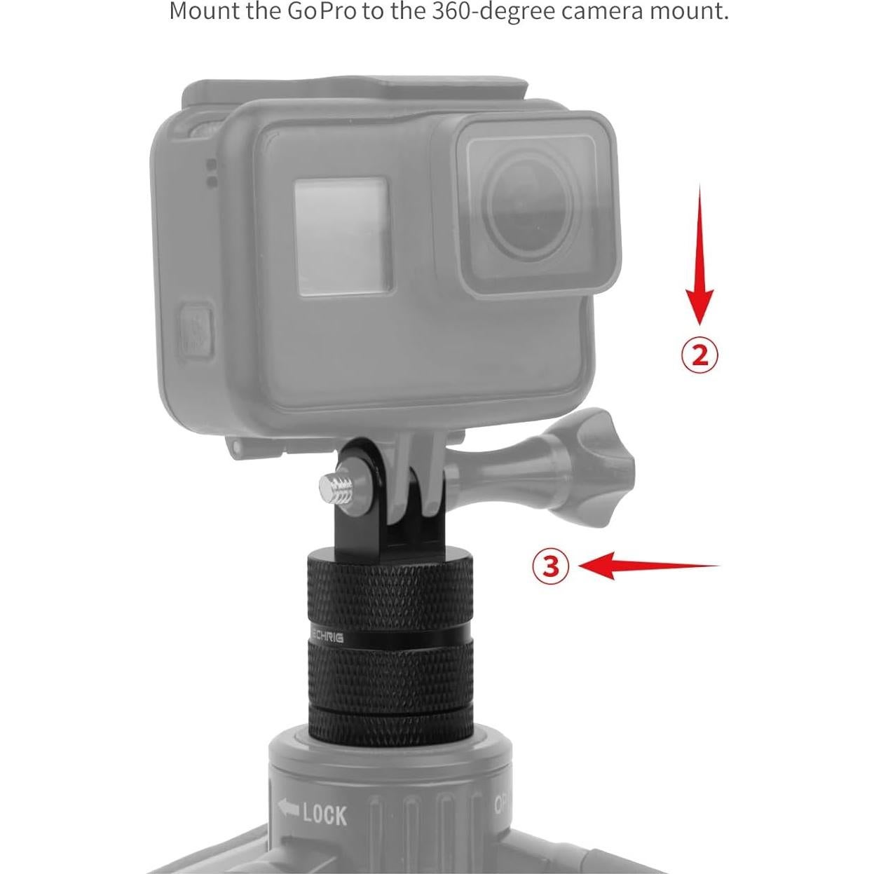 Soporte de Cámara de Aluminio Mechrig 360° Compatible GoPro