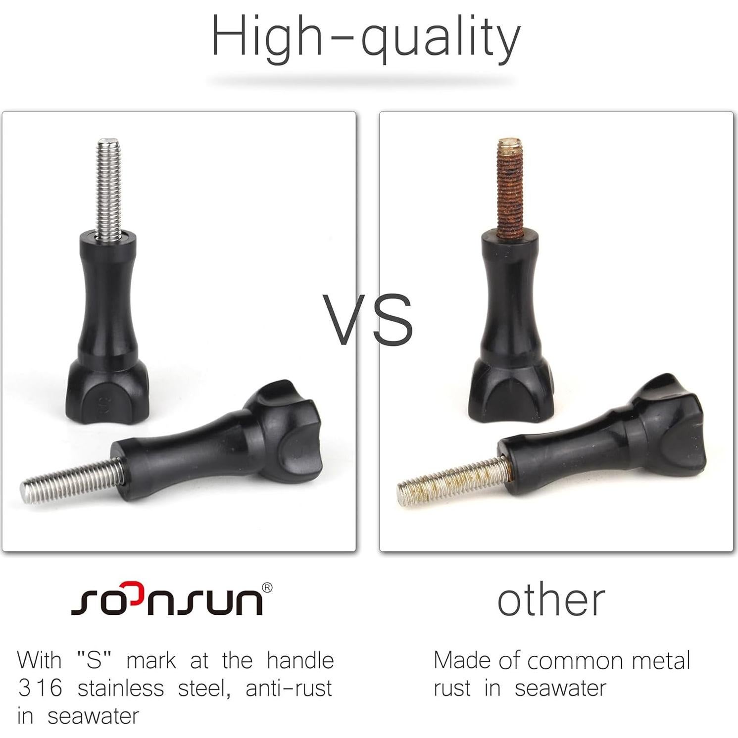 Conjunto de Tornillos de Pulgar SOONSUN 4 Pcs para GoPro y Cámaras