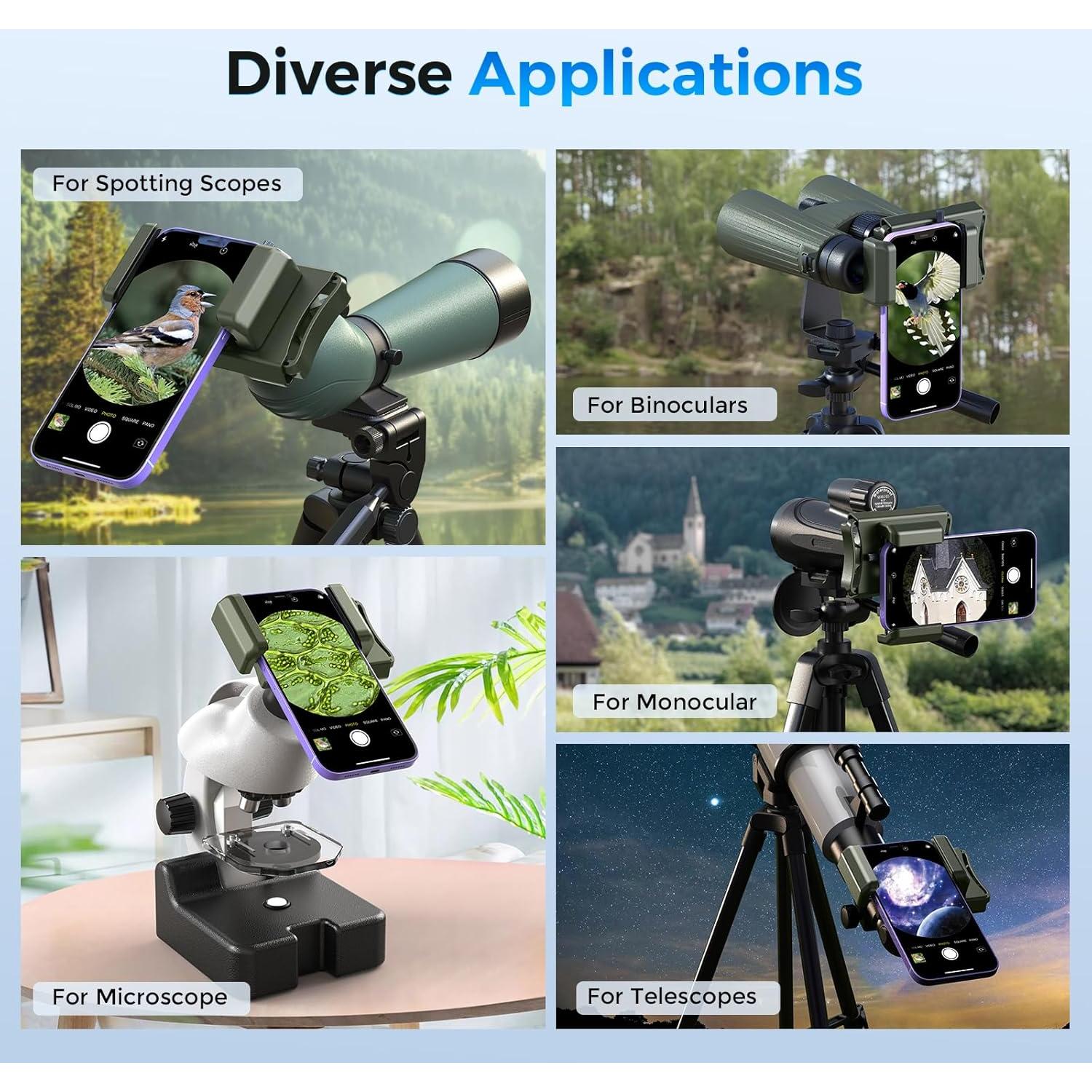 Adaptador de Teléfono para Telescopio Evil Eye 360° Rotatable