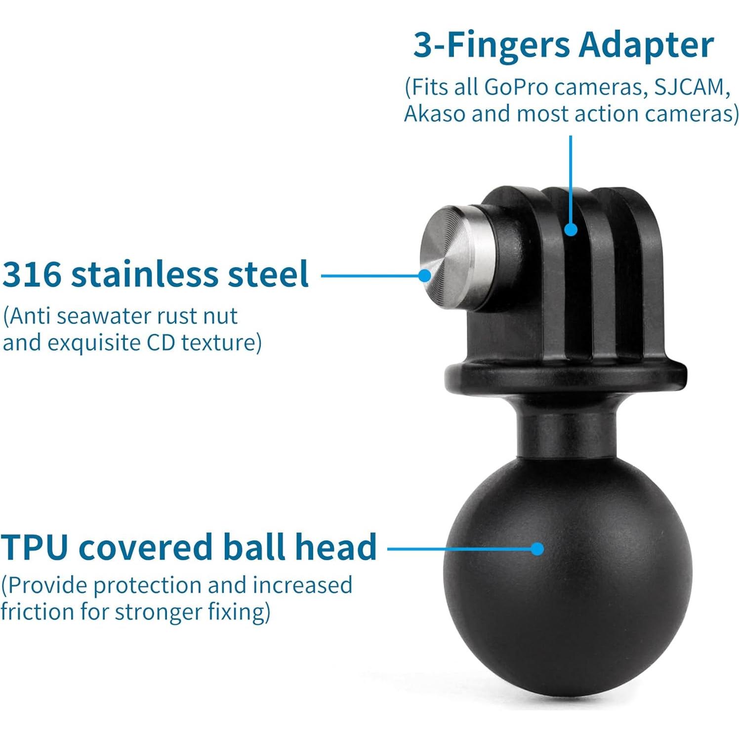 Paquete de 2 adaptadores de montura de bola 1" SOONSUN