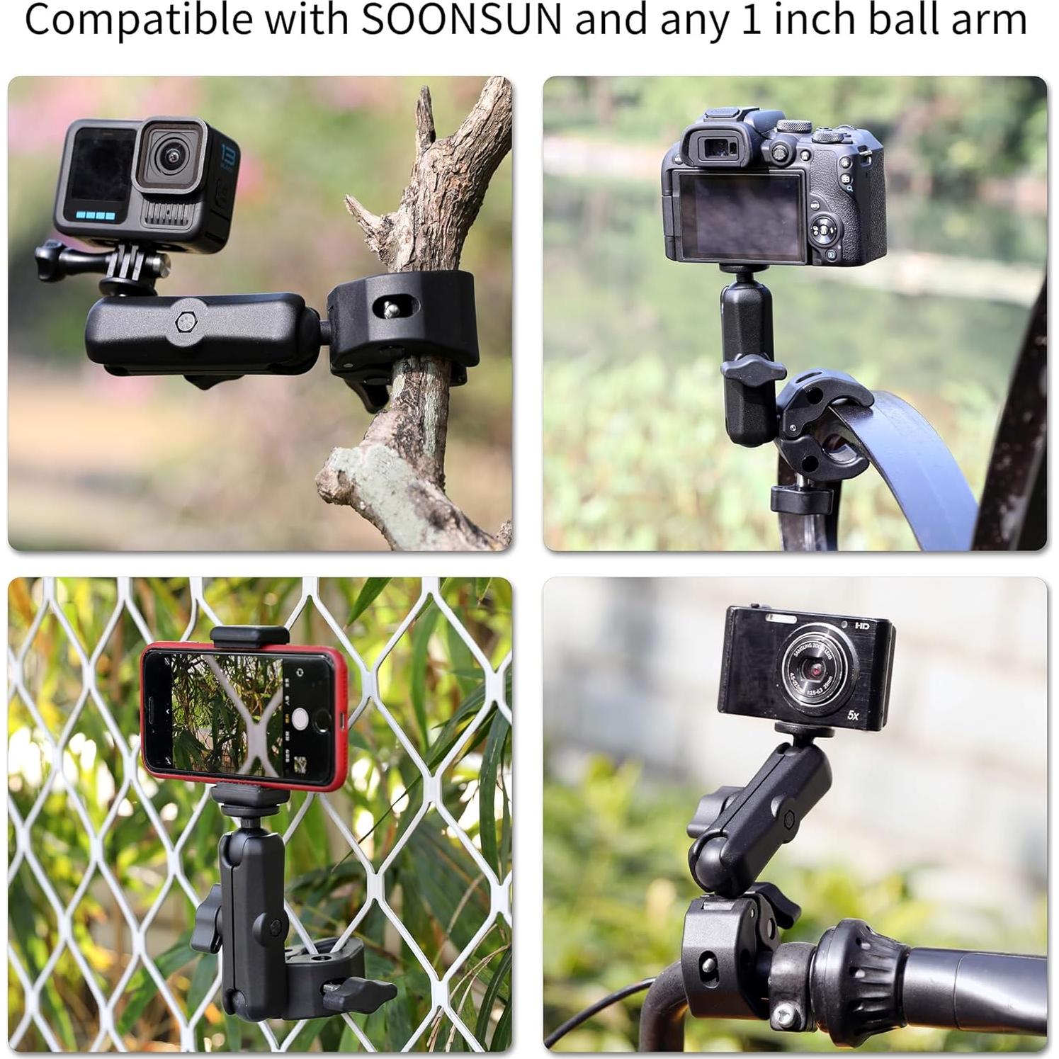 Paquete de 2 adaptadores de montura de bola 1" SOONSUN