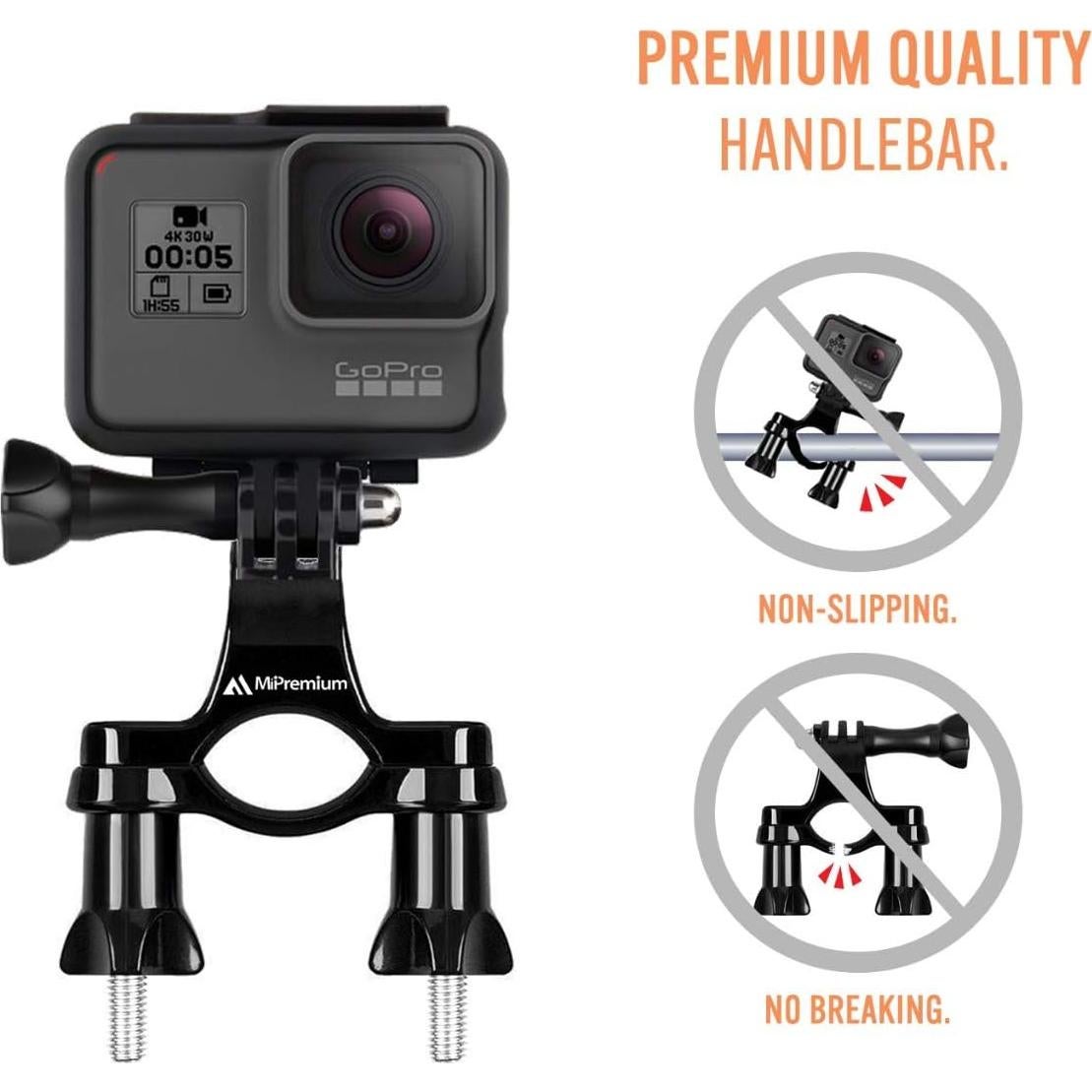 Soporte de Manillar para GoPro MiPremium con Brazo Ajustable