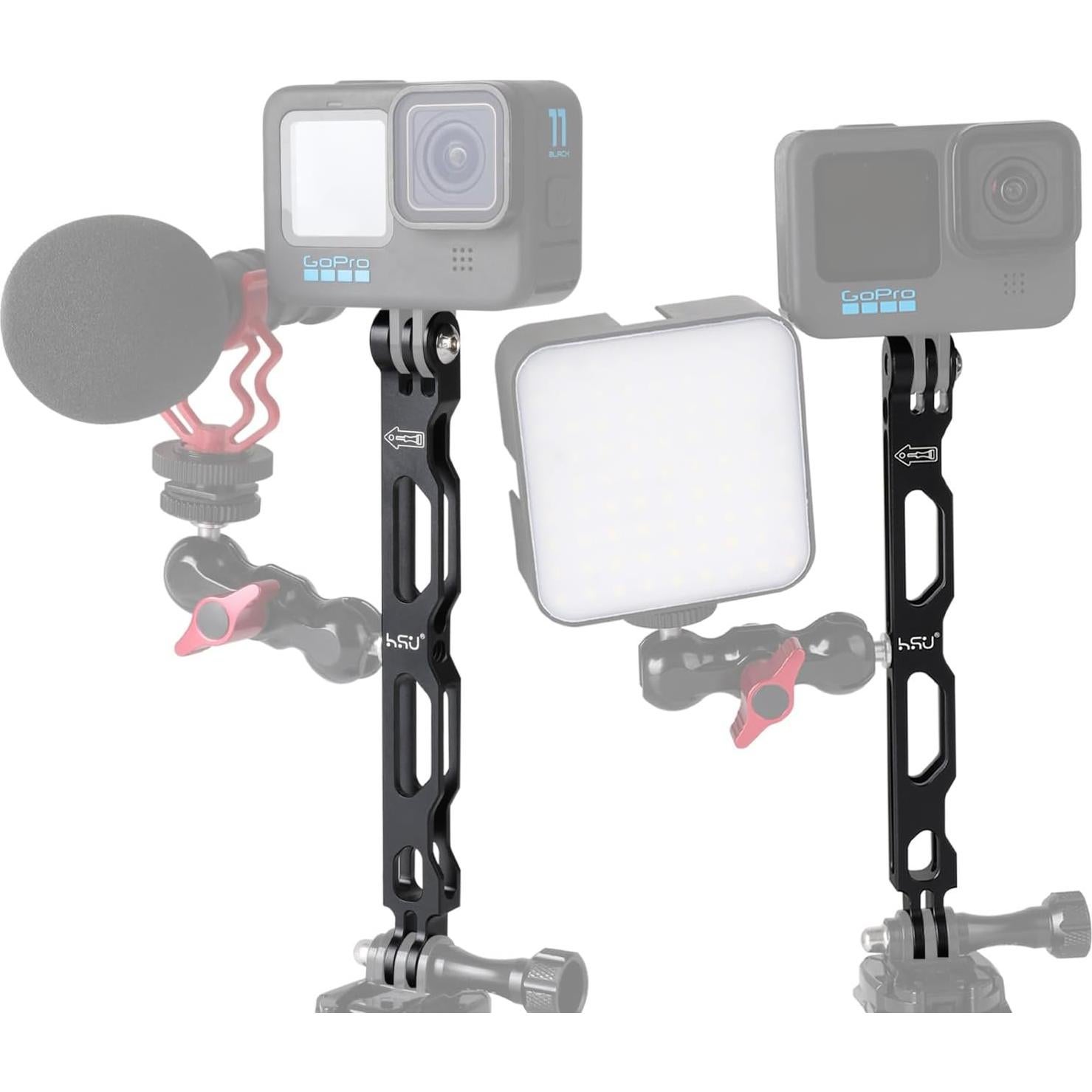 Soporte Vertical HSU para GoPro y Cámaras de Acción - Aluminio