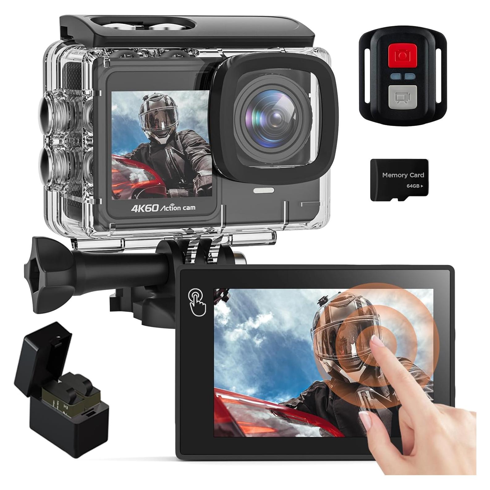 Cámara de Acción 4K Yolansin con Tarjeta SD 64GB y Accesorios