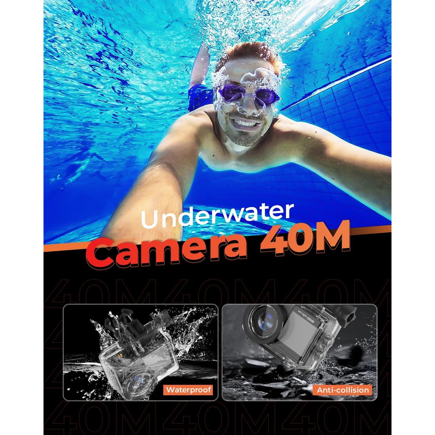 Cámara de Acción 4K Yolansin con Tarjeta SD 64GB y Accesorios