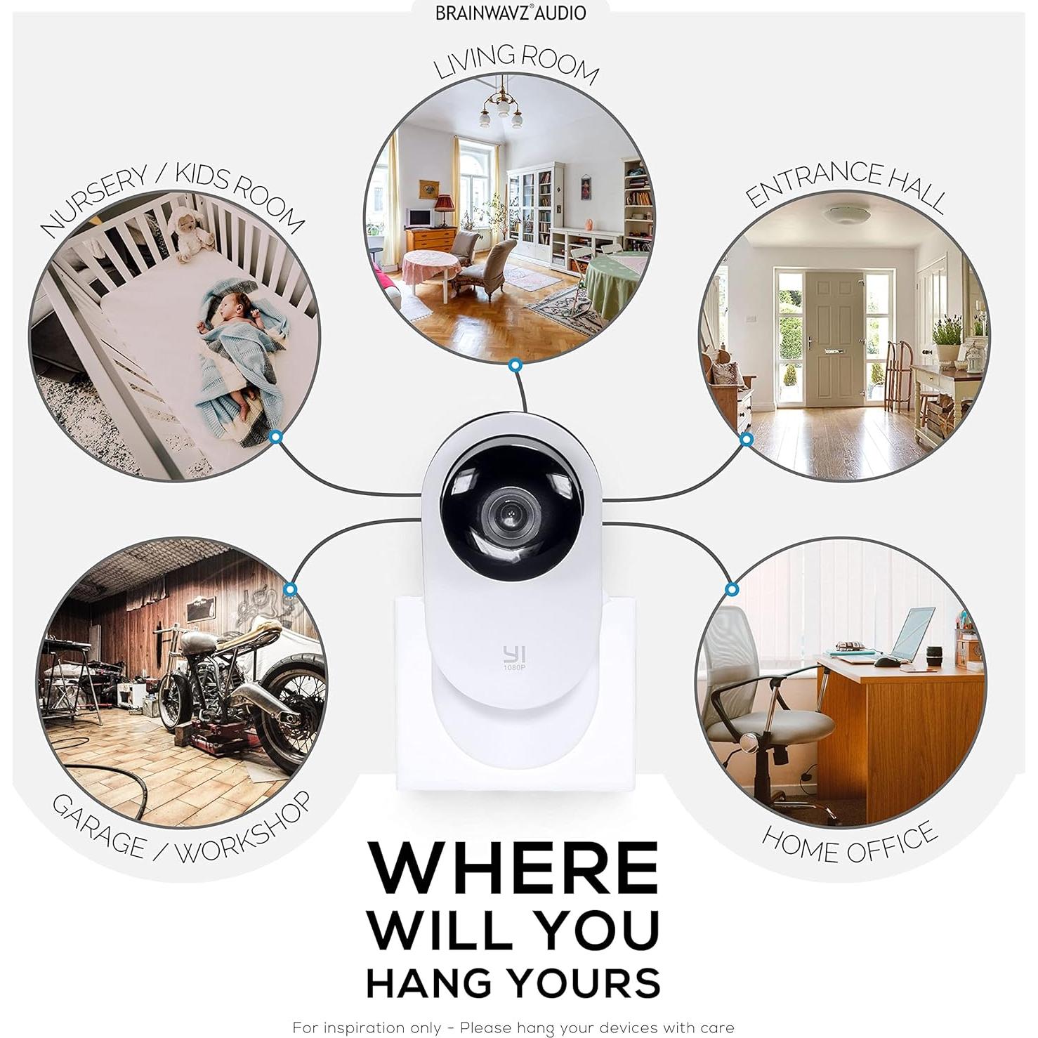 Soporte de Pared Brainwavz para Cámara YI Home - Paquete de 3