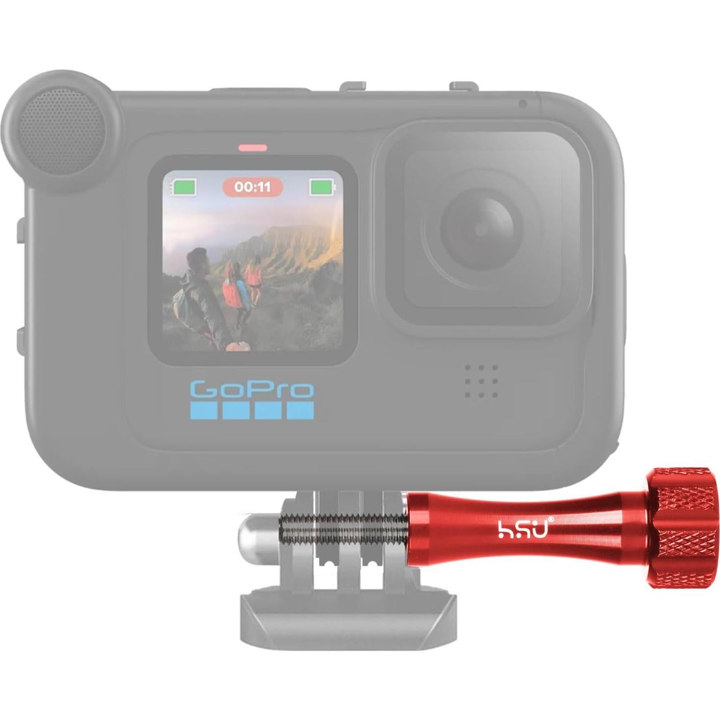 Conjunto de Tornillos de Pulgar HSU + Llave para GoPro Rojo