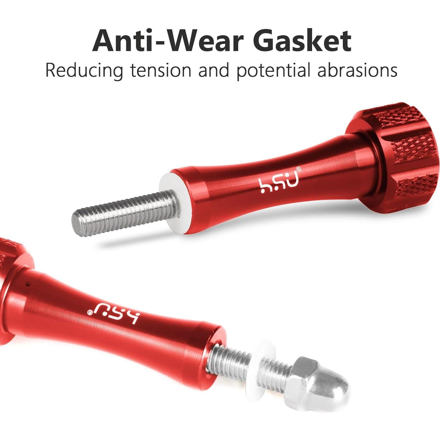 Conjunto de Tornillos de Pulgar HSU + Llave para GoPro Rojo