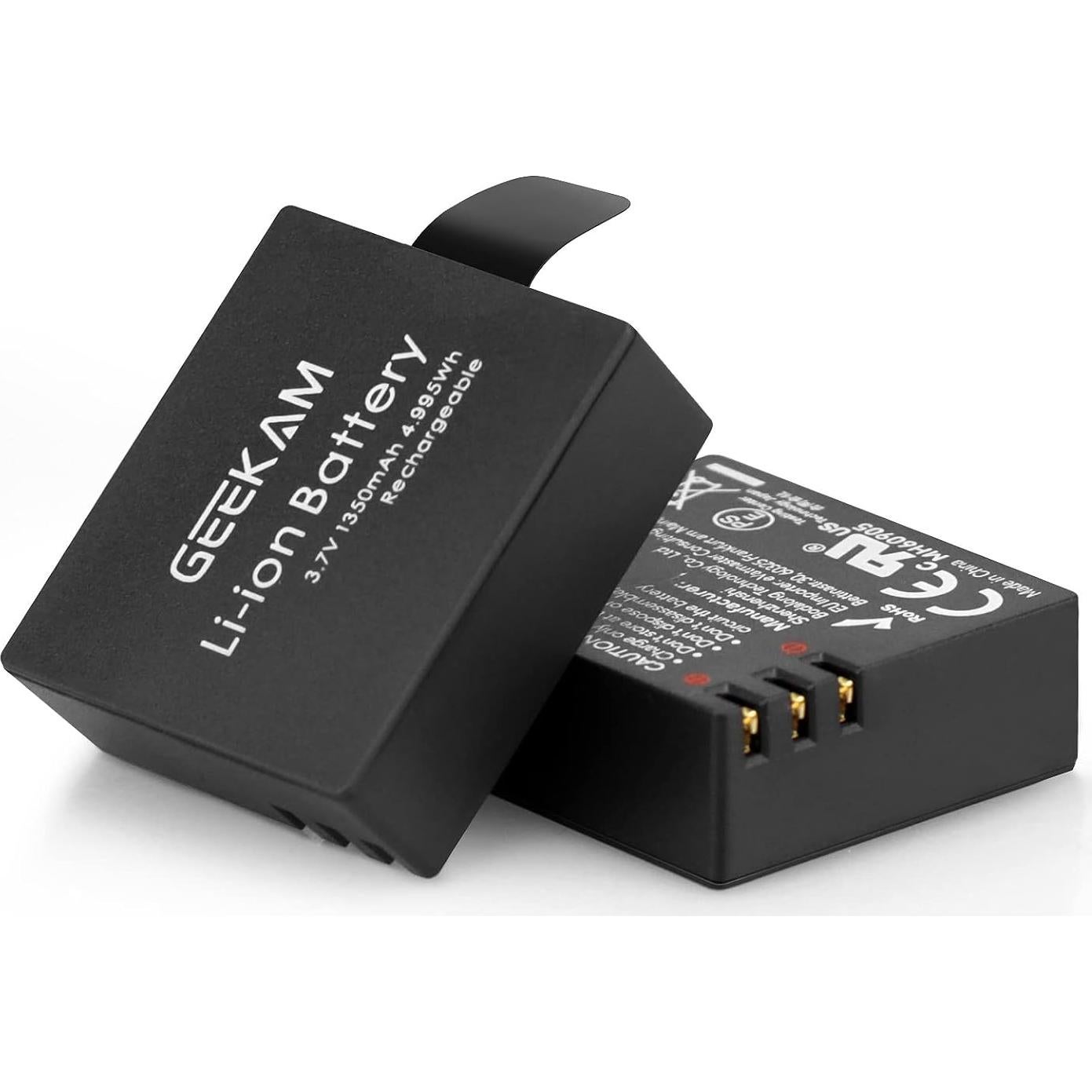 Paquete de 5 Baterías Recargables 1350mAh + Cargador USB GeeKam