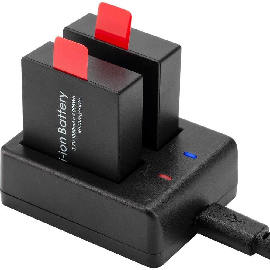 Paquete de 5 Baterías Recargables 1350mAh + Cargador USB GeeKam