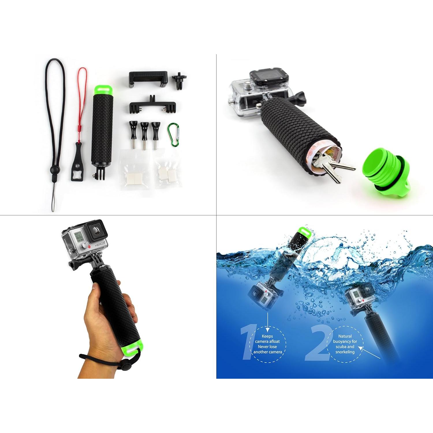 Mango Flotante Impermeable MiPremium Verde para GoPro Hero