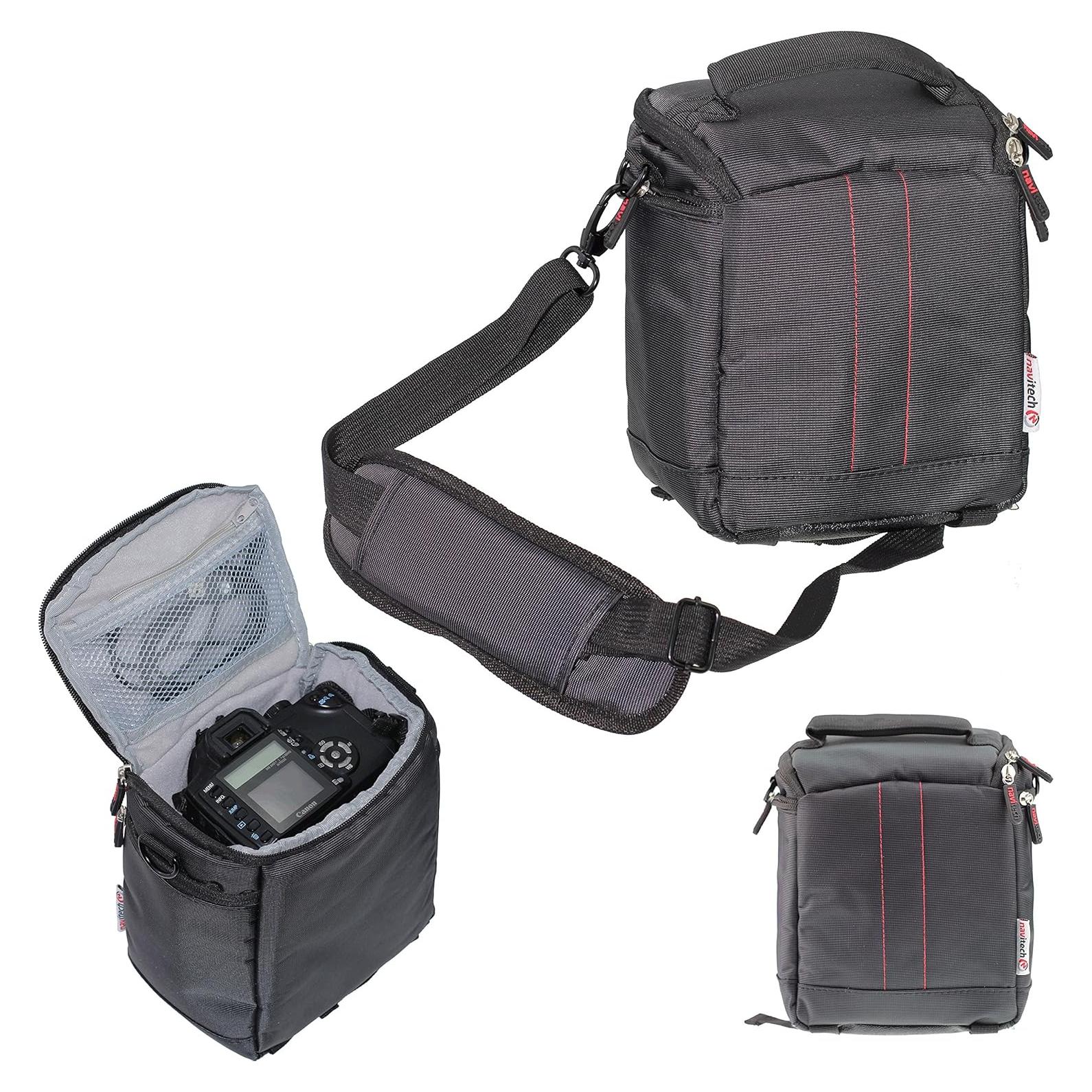 Funda de Cámara de Acción Navitech Negra con Compartimentos