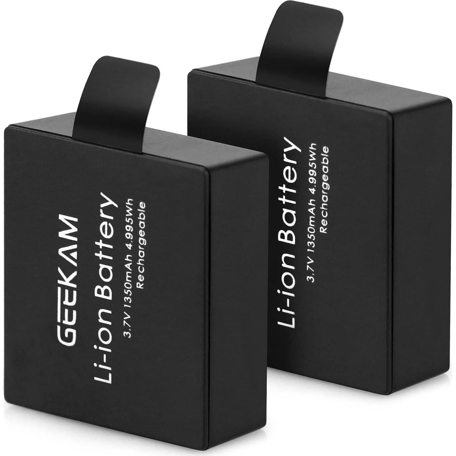 Batería Recargable GEEKAM 2x1350mAh para Cámara de Acción