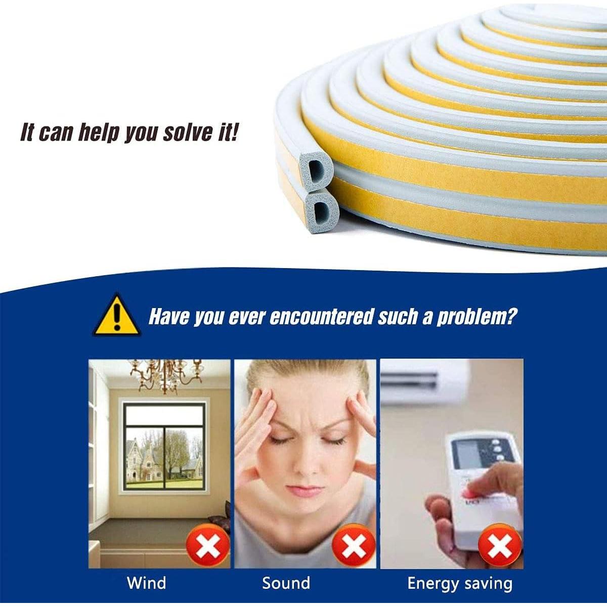 Tira de Sellado CloudBuyer 16.5 Pies Aislamiento Acústico Gris