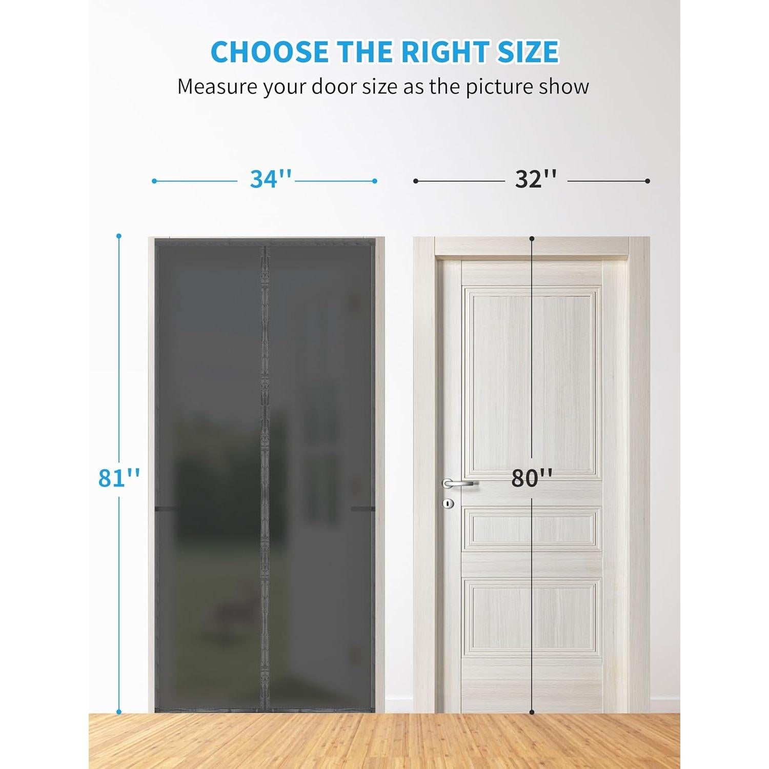 Cortina de Puerta Aislada Magnética Fillis 81x203 cm TPU Gris