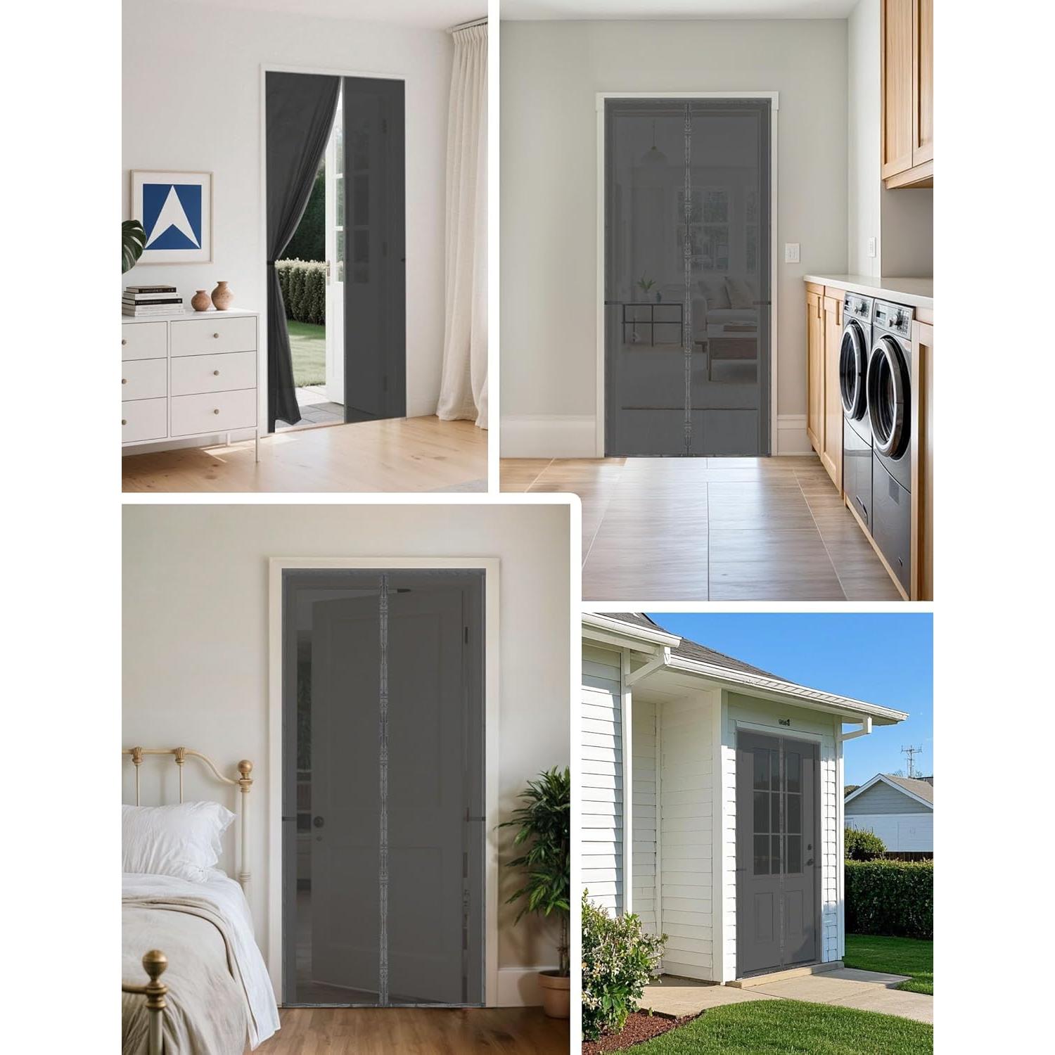 Cortina de Puerta Aislada Magnética Fillis 81x203 cm TPU Gris