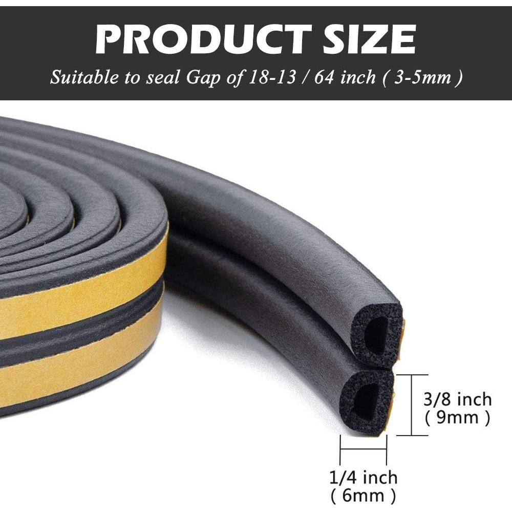 Tira de Aislamiento Acústico CloudBuyer 10m Autoadhesiva Negra