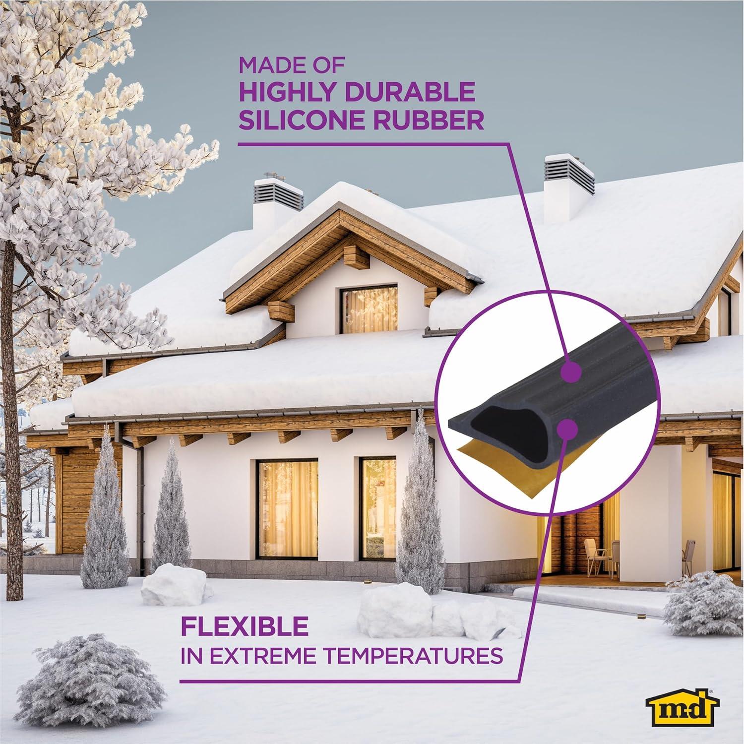 Junta de Goma de Silicona M-D 68668 1.27 cm x 6.1 m Negra