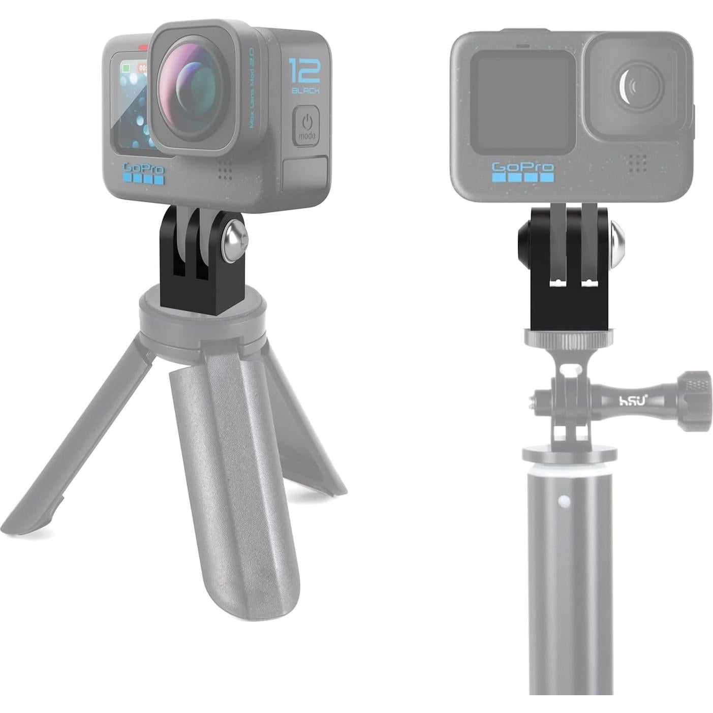 Adaptador de Montaje de Trípode HSU para GoPro Hero 13-6, Aluminio Mini