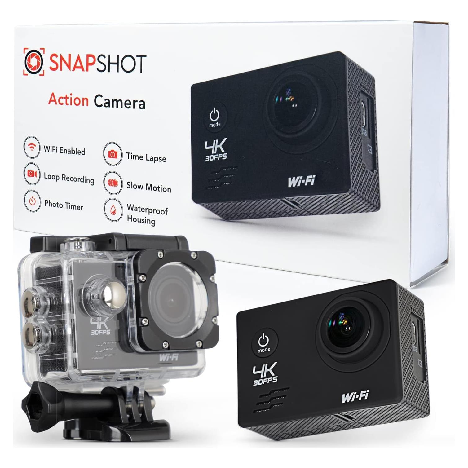 Cámara de Acción SNAPSHOT 4K Submarina 12MP con Accesorios