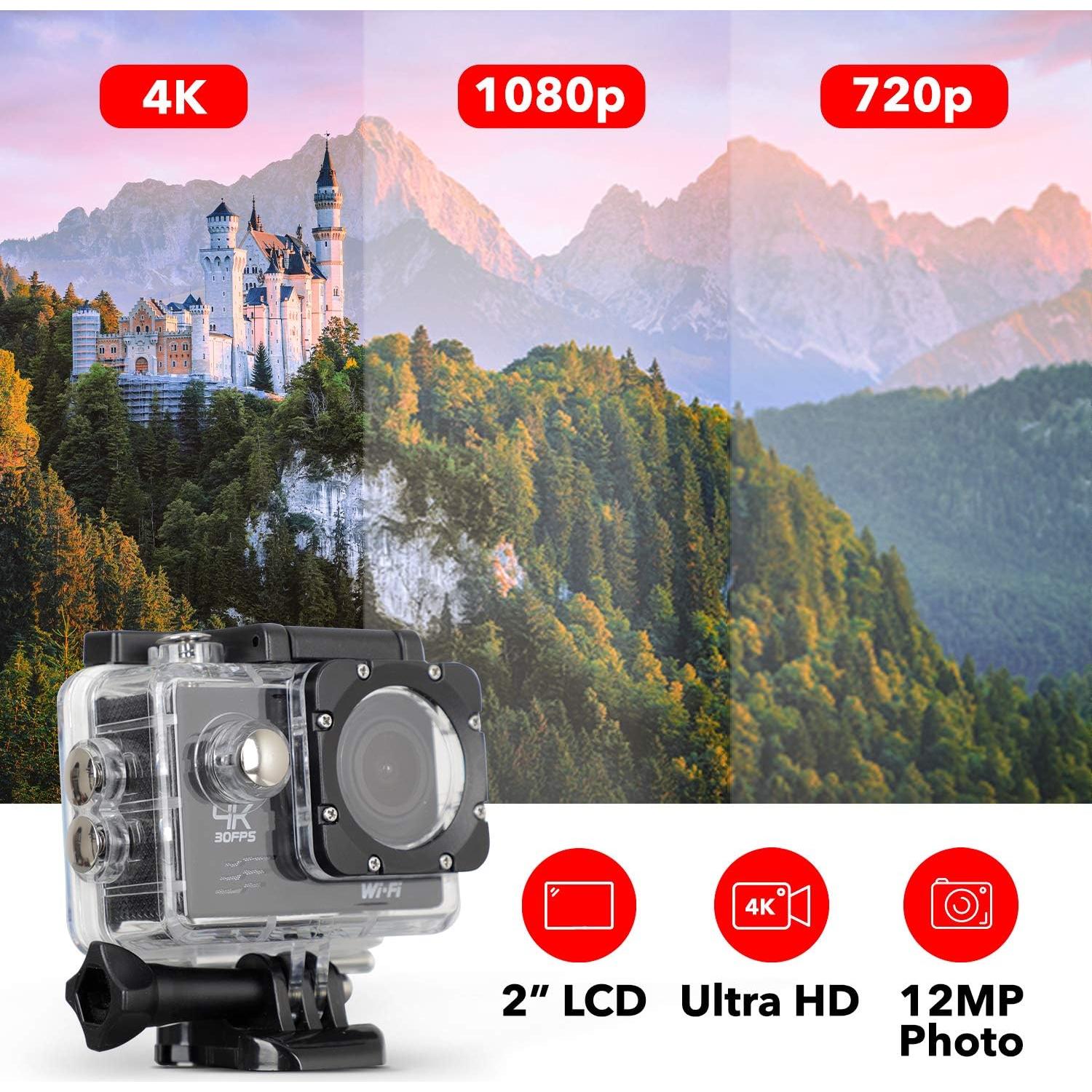 Cámara de Acción SNAPSHOT 4K Submarina 12MP con Accesorios