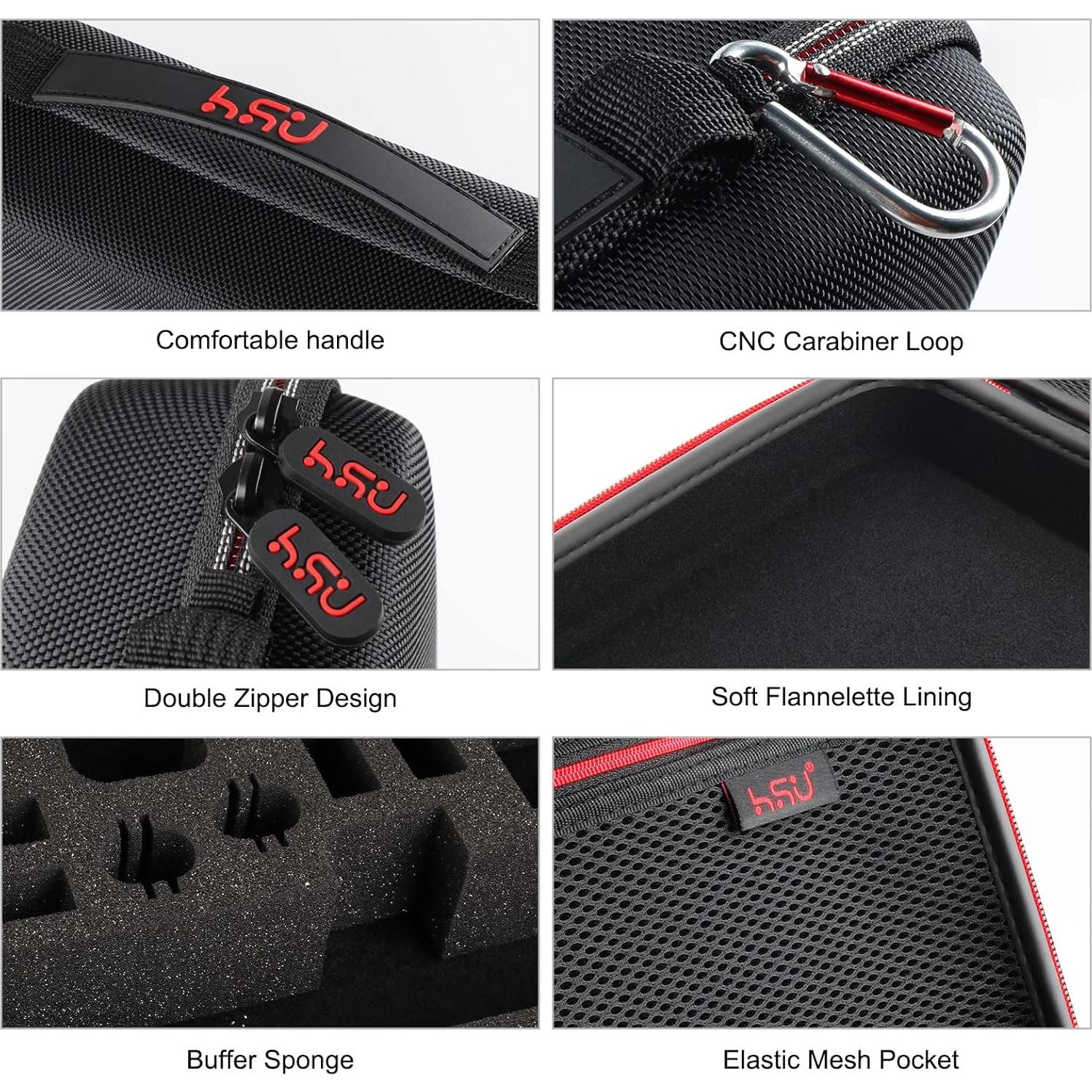 Funda Grande HSU para GoPro Hero 13/12/11/10/9 y Accesorios - Rojo