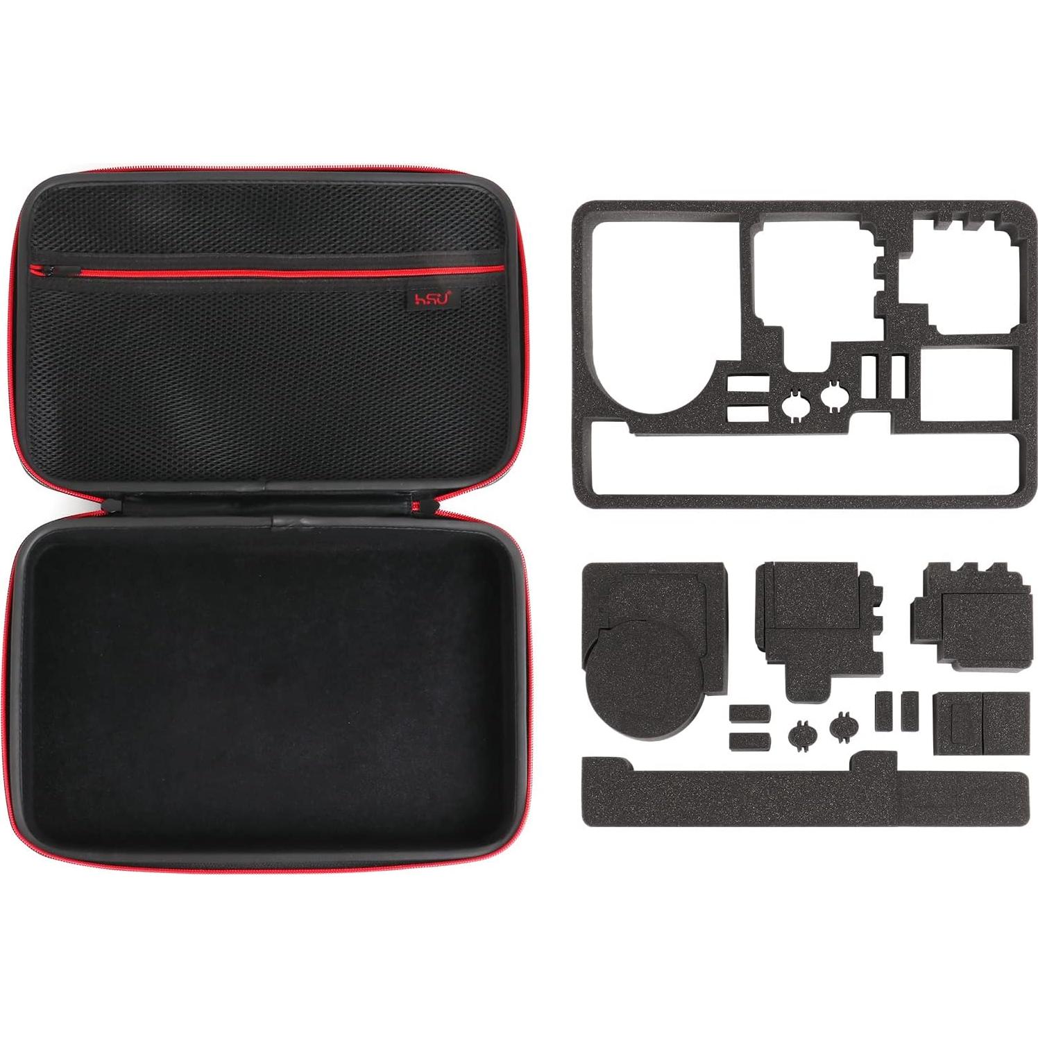 Funda Grande HSU para GoPro Hero 13/12/11/10/9 y Accesorios - Rojo