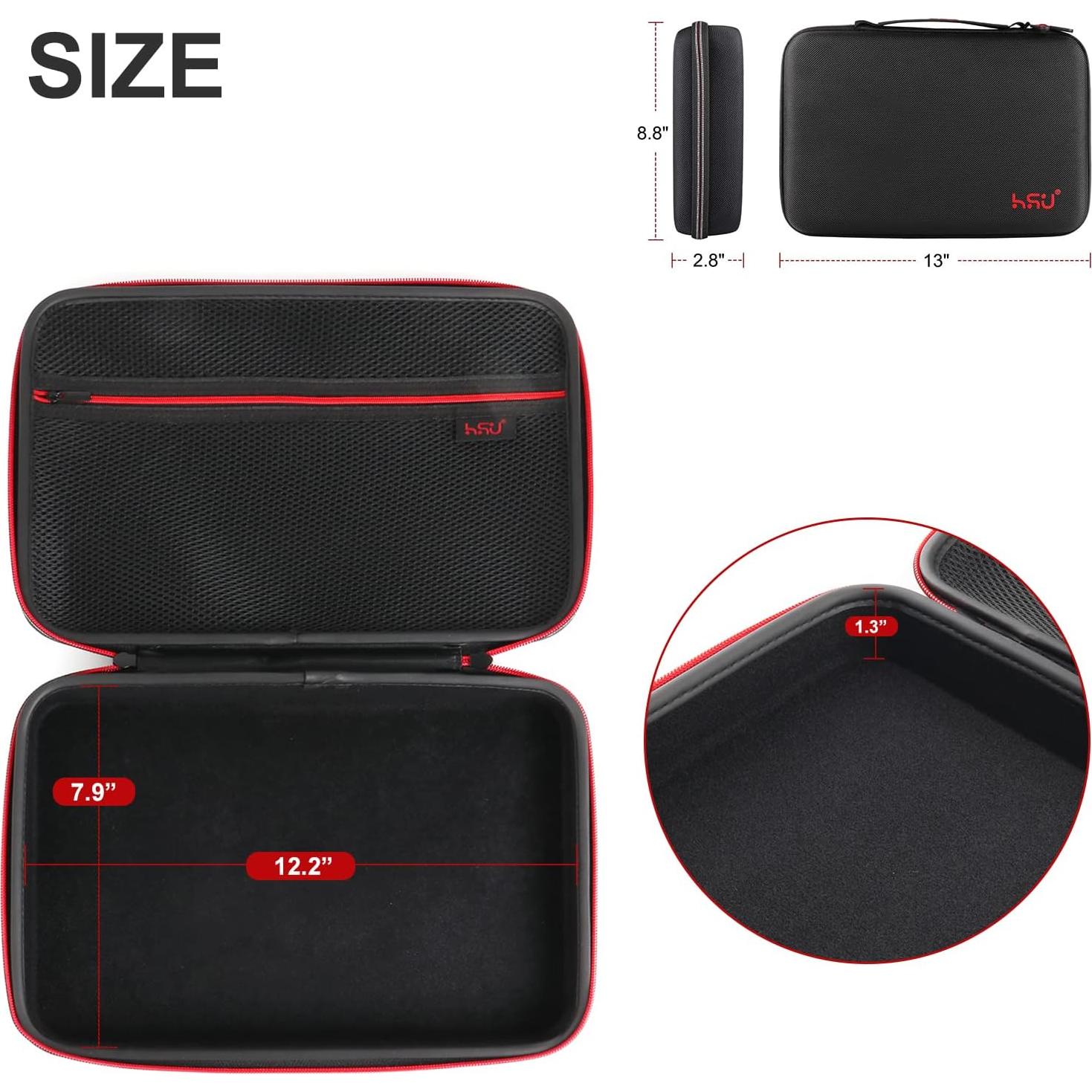 Funda Grande HSU para GoPro Hero 13/12/11/10/9 y Accesorios - Rojo