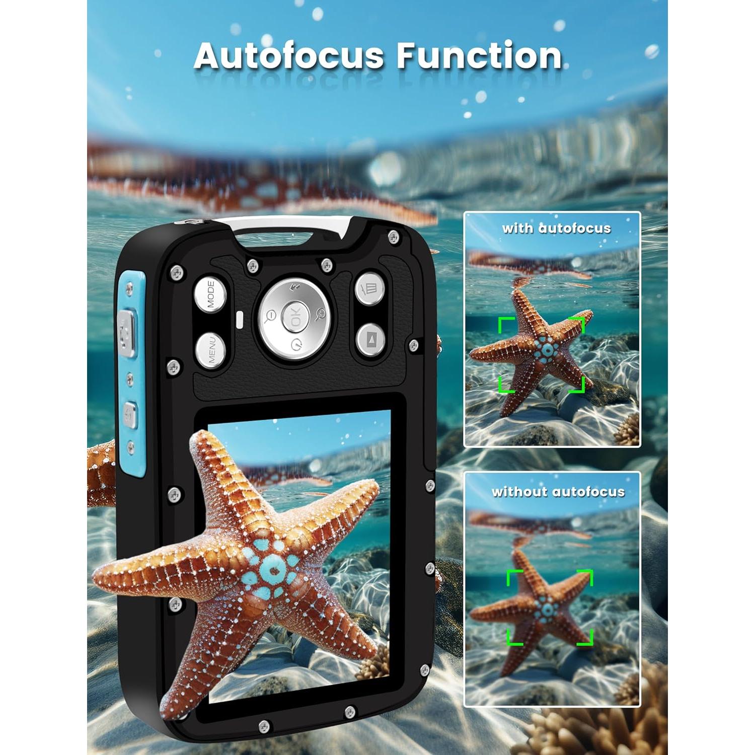 Cámara Submarina YEEIN 4K 48MP Doble Pantalla Impermeable