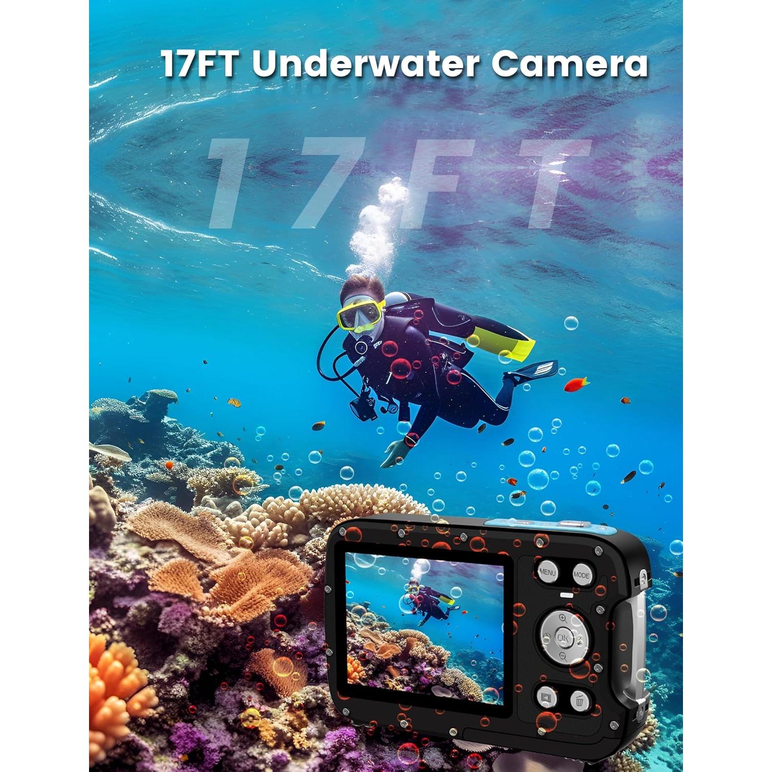 Cámara Submarina YEEIN 4K 48MP Doble Pantalla Impermeable