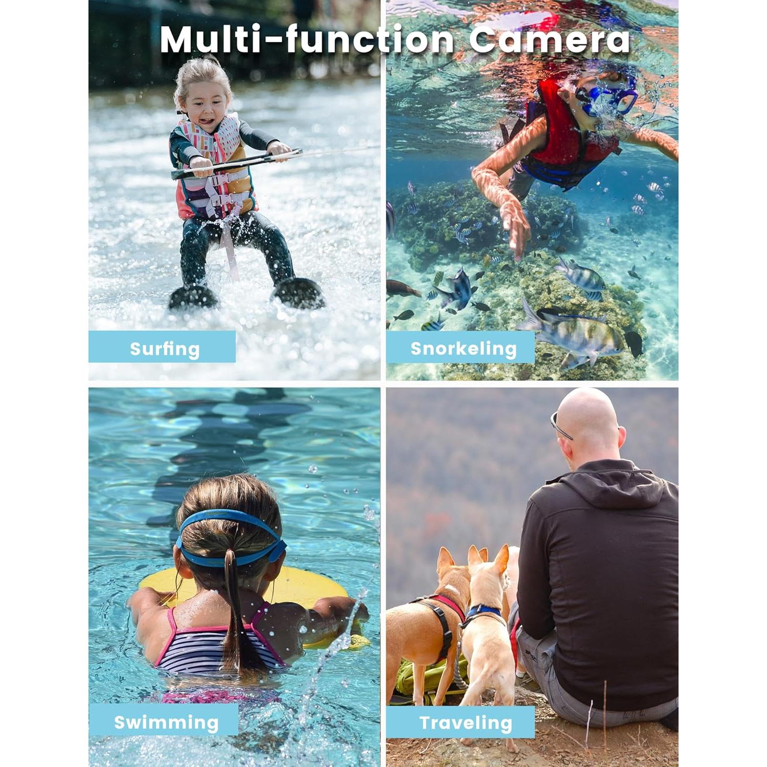 Cámara Submarina YEEIN 4K 48MP Doble Pantalla Impermeable