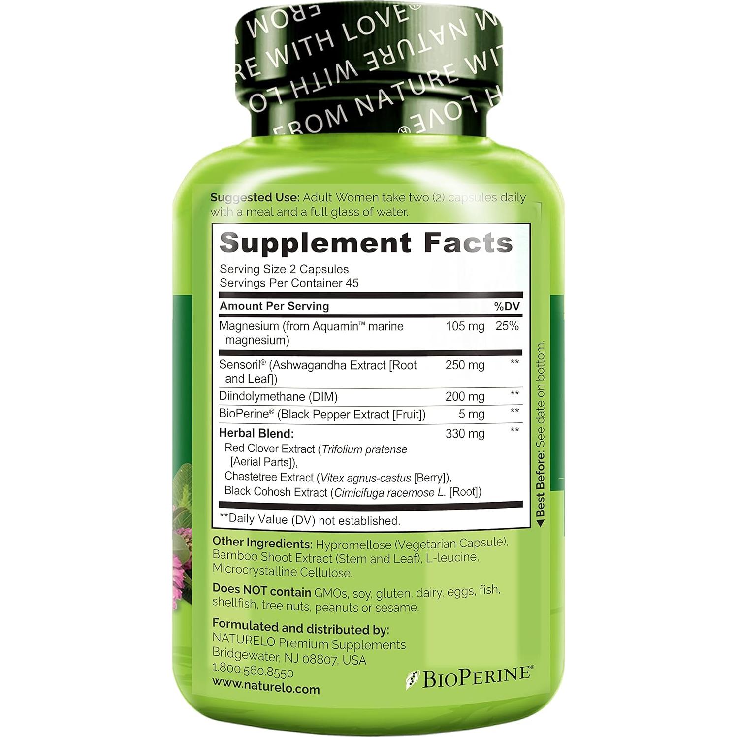 Suplemento Menopausia NATURELO 90 Cápsulas Alivio Sofocos